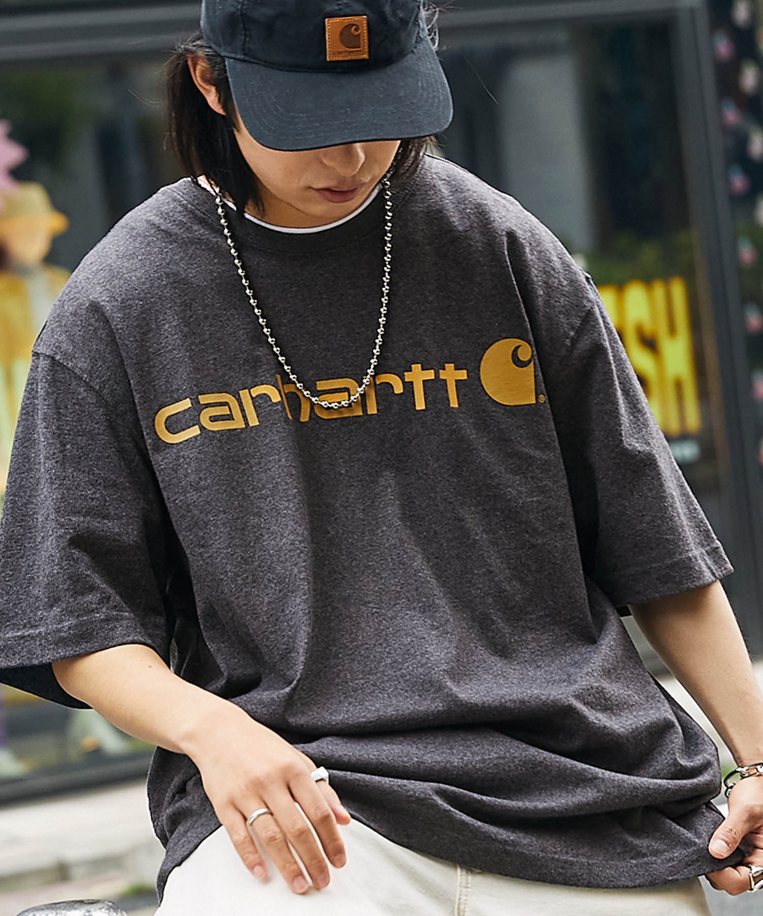 carhartt/カーハート Workwear ビッグシルエット ポケット半袖 ロゴ T 