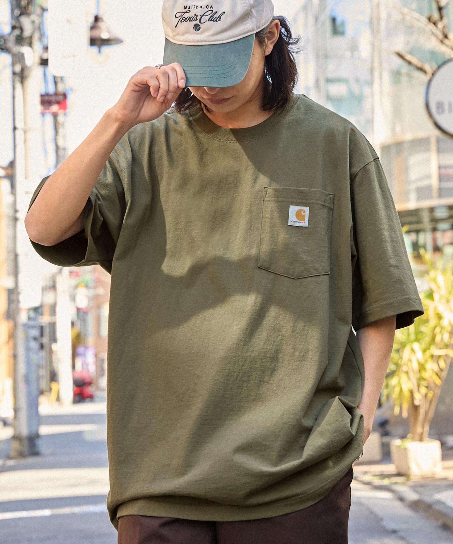 carhartt/カーハート Workwear ビッグシルエット ポケット半袖 ロゴ T 
