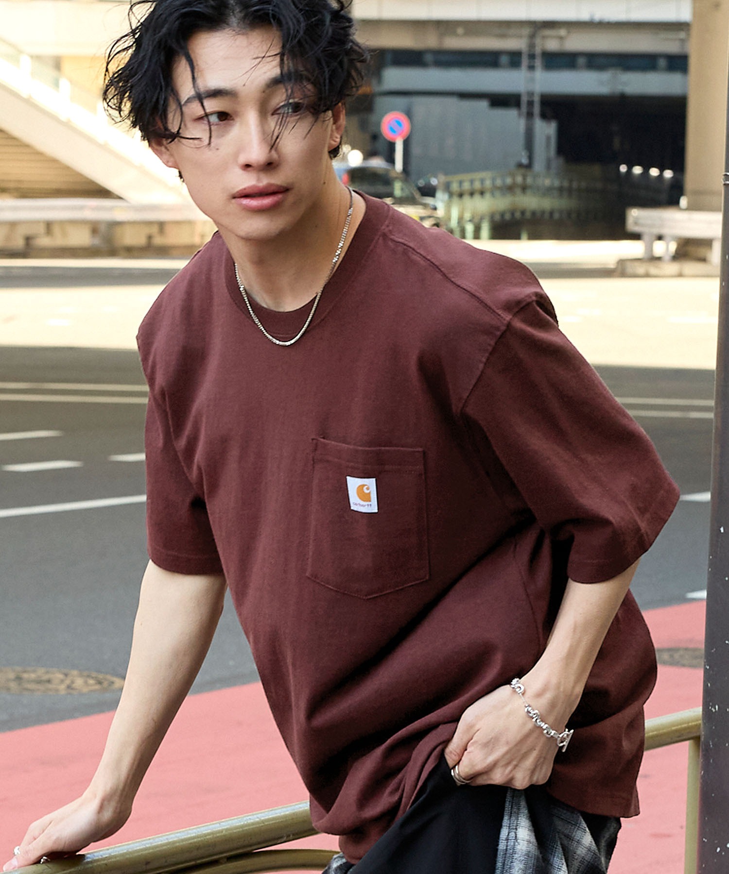 carhartt/カーハート Workwear ビッグシルエット ポケット半袖 ロゴ T