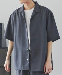 ポリエステルトロオープンカラー半袖シャツ(セットアップ対応)