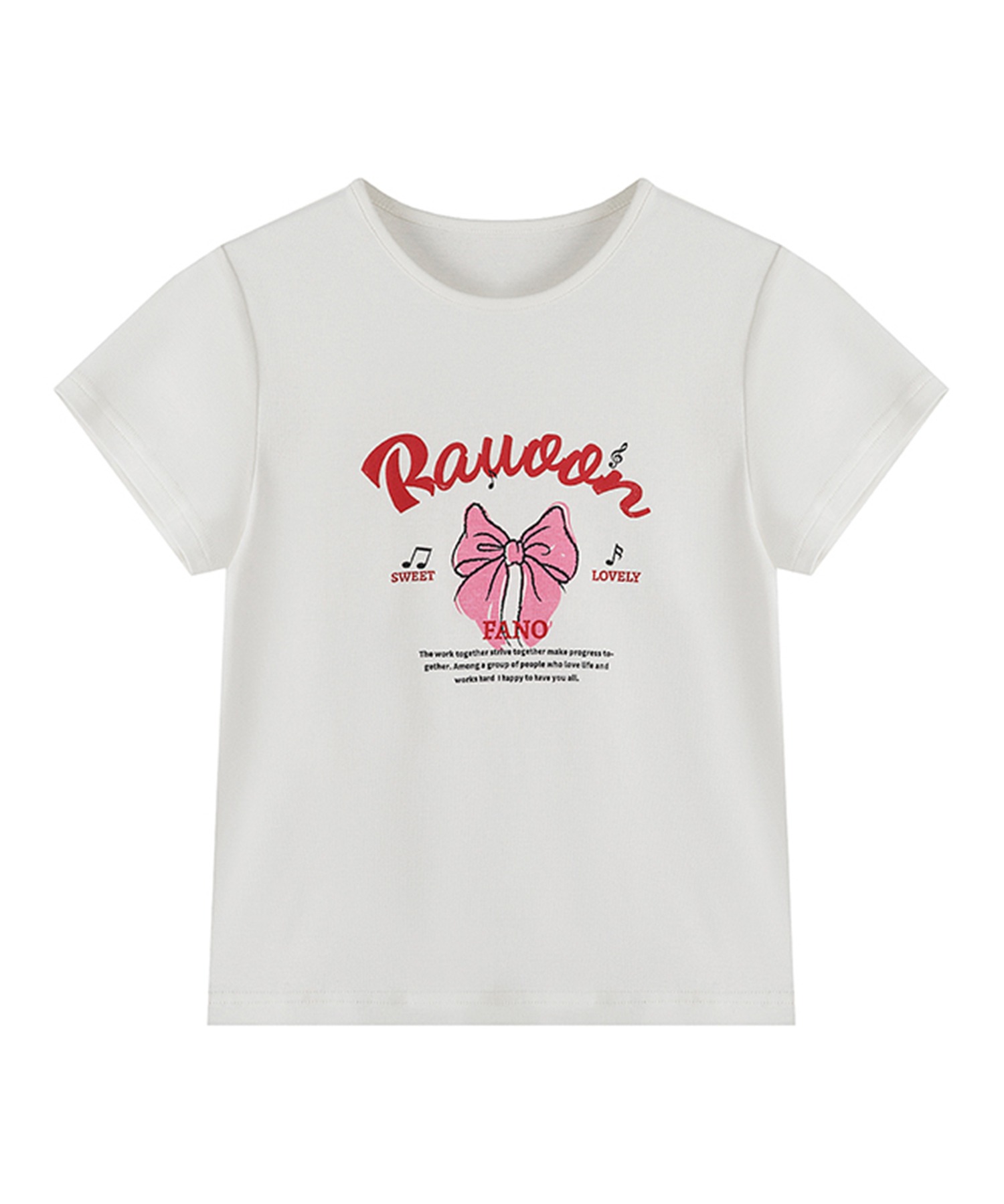 レタリング リボンプリントTシャツ FX24S121【Fano Studios