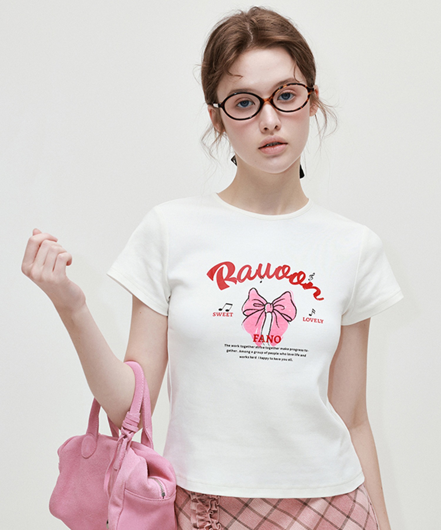 レタリング リボンプリントTシャツ FX24S121【Fano Studios