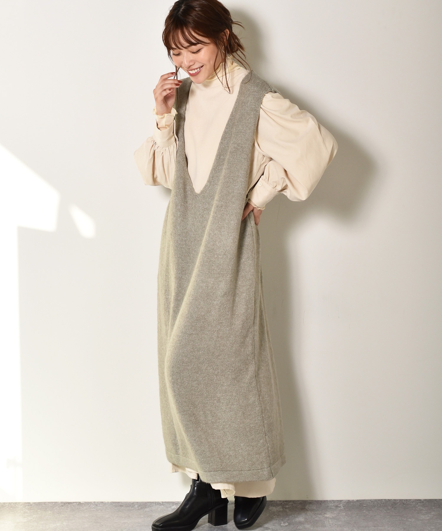 深vニットノースリーブワンピ Kivi Retro Girl Online Store レトロガールオンラインストア