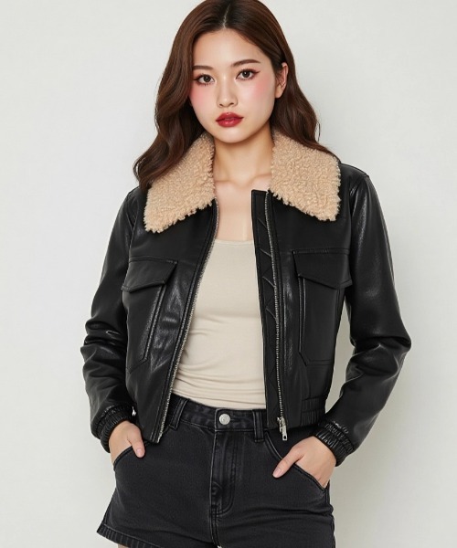 COOME エコレザーショートジャケット COOME エコレザーショートジャケット Eco Leather Short Jacket