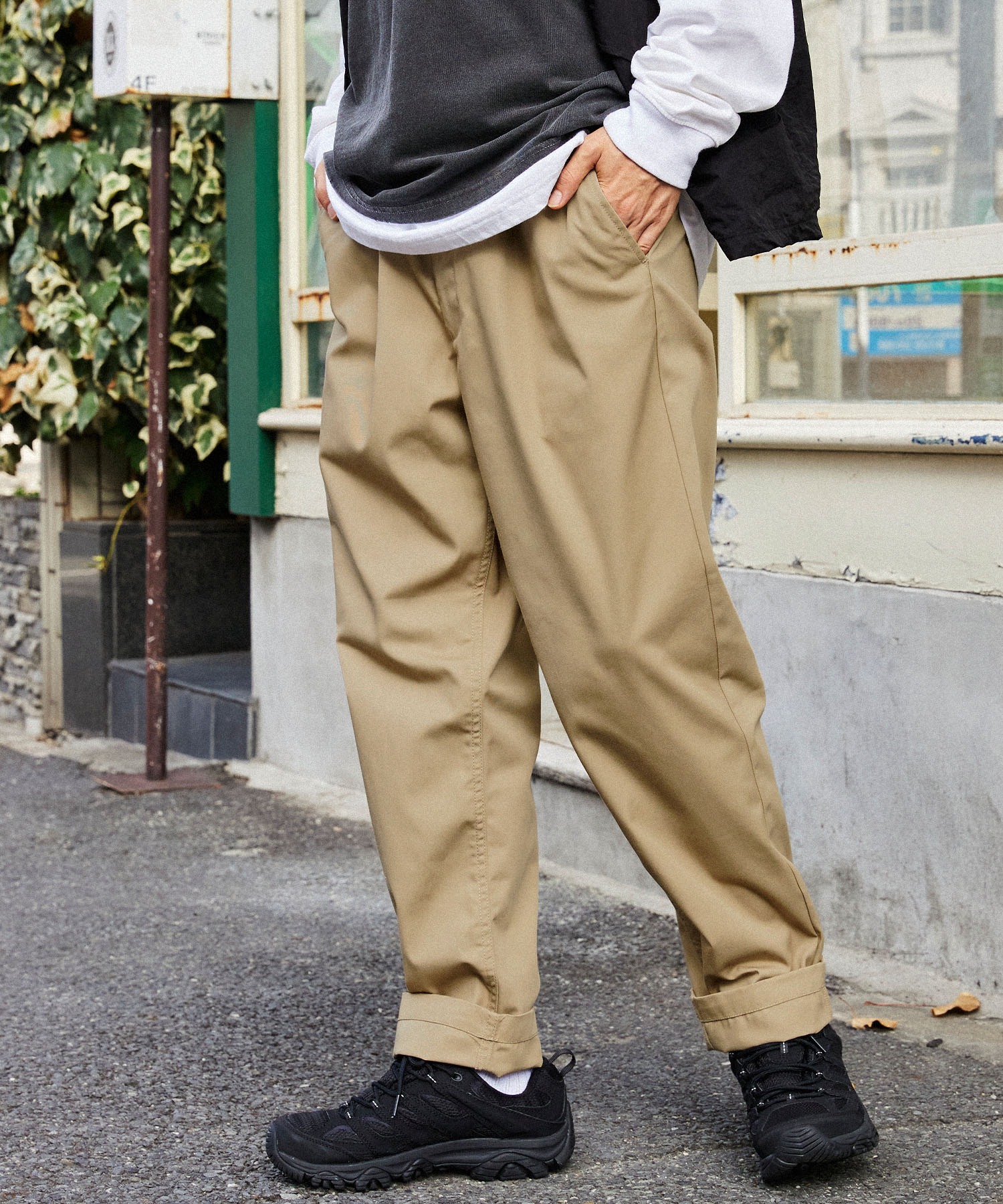 Dickies タック入り  テーパード  ワイドパンツ ワークパンツ チノパン