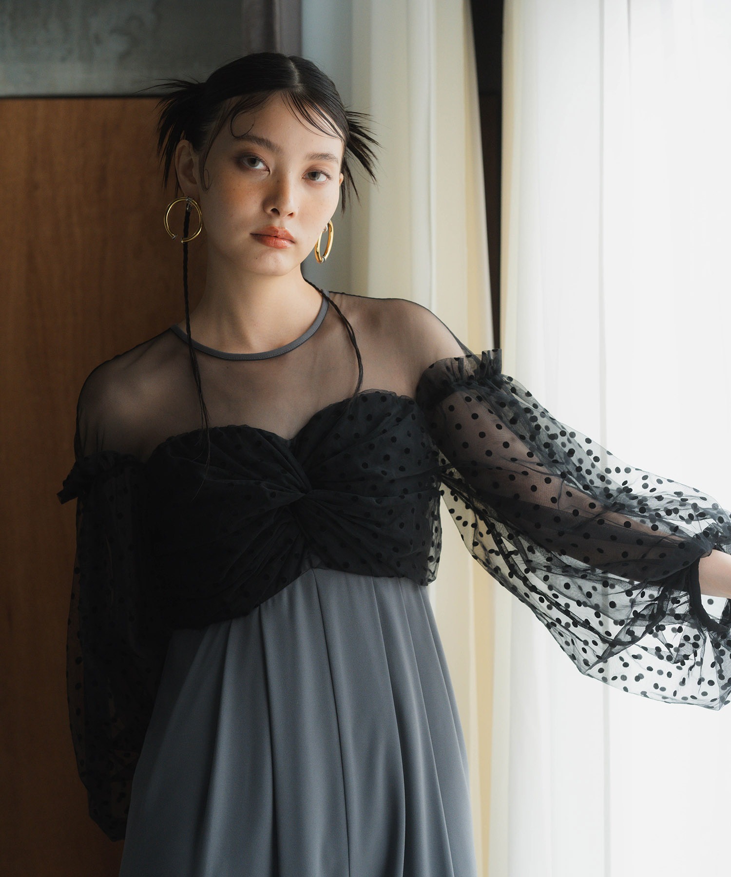 flocky dot pants dress / フロッキードットパンツドレス 【公式通販】