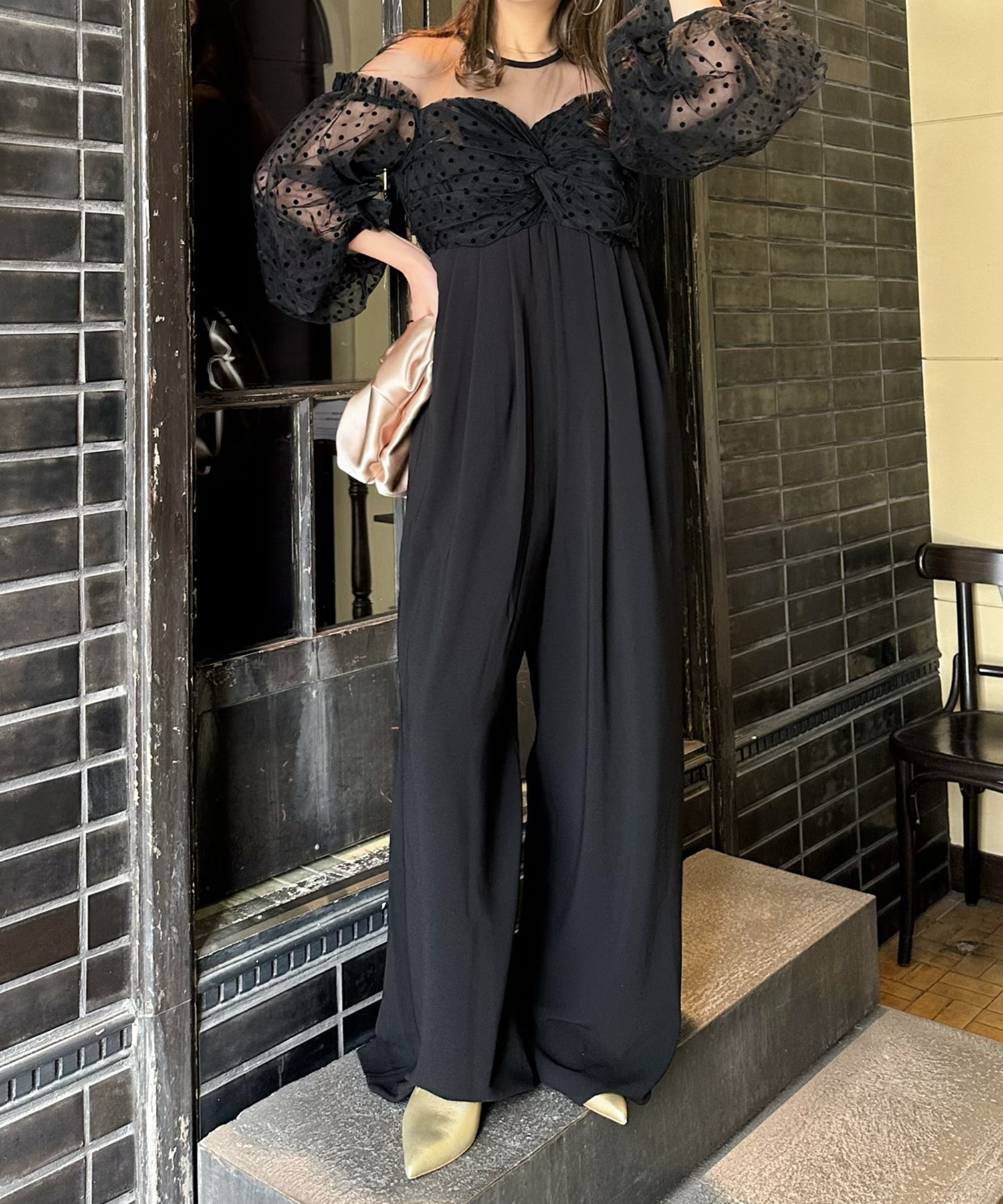 flocky dot pants dress / フロッキードットパンツドレス 【公式通販】
