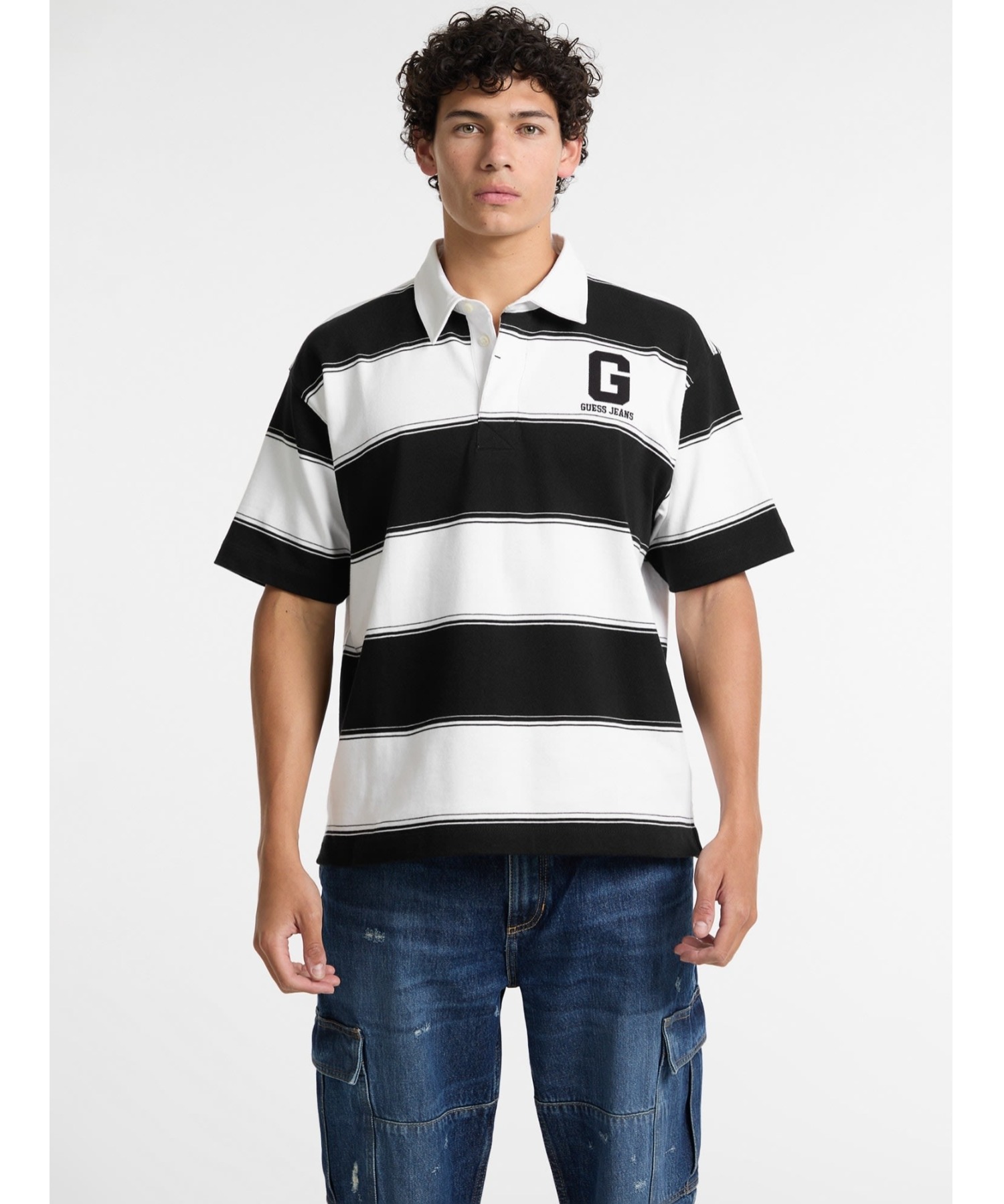 GUESS JEANS Ss Stripe Rugby — поло-рубашка
