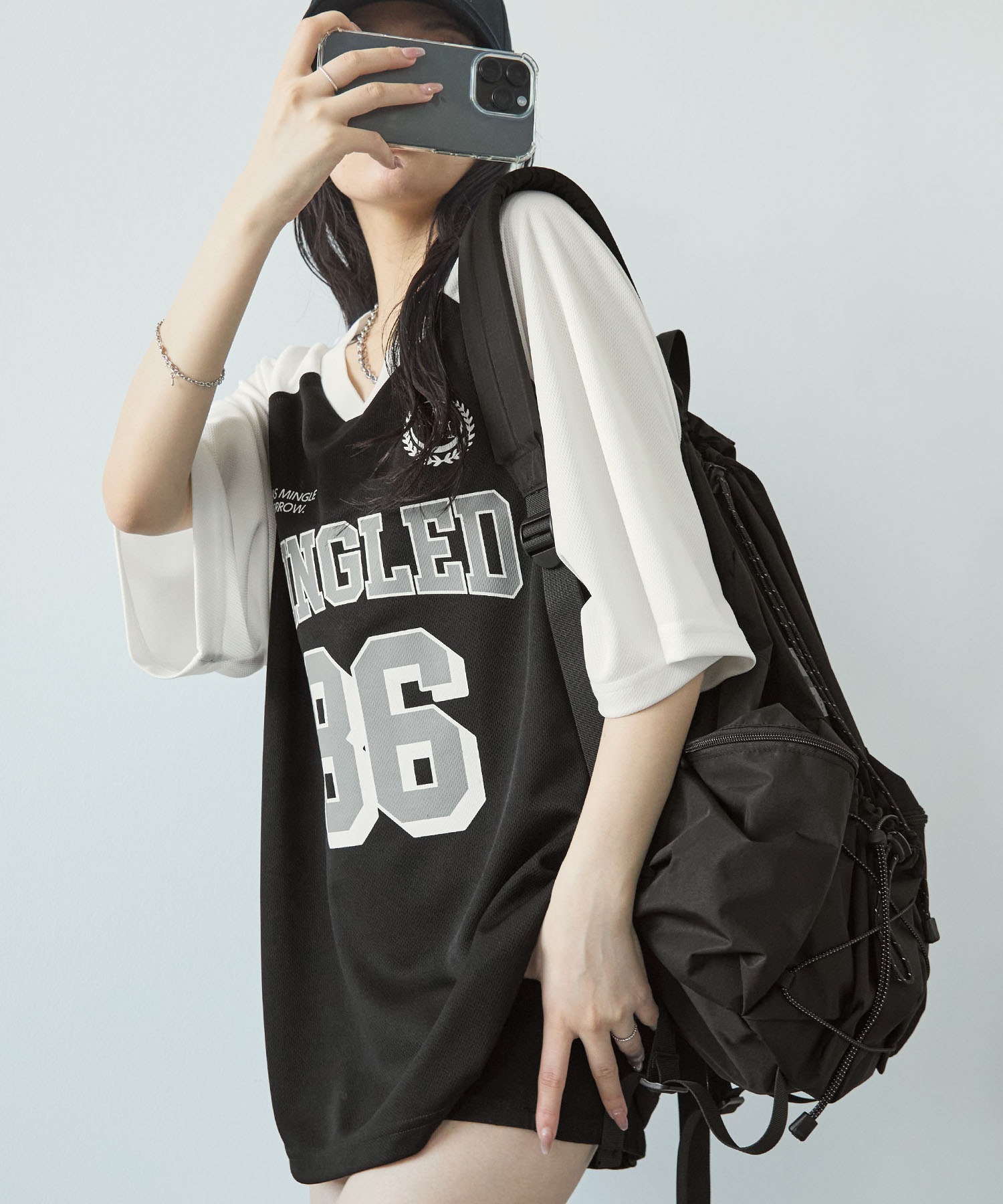 ゲームデザインラグランメッシュVネック半袖Tシャツ MONO-MART│MONO