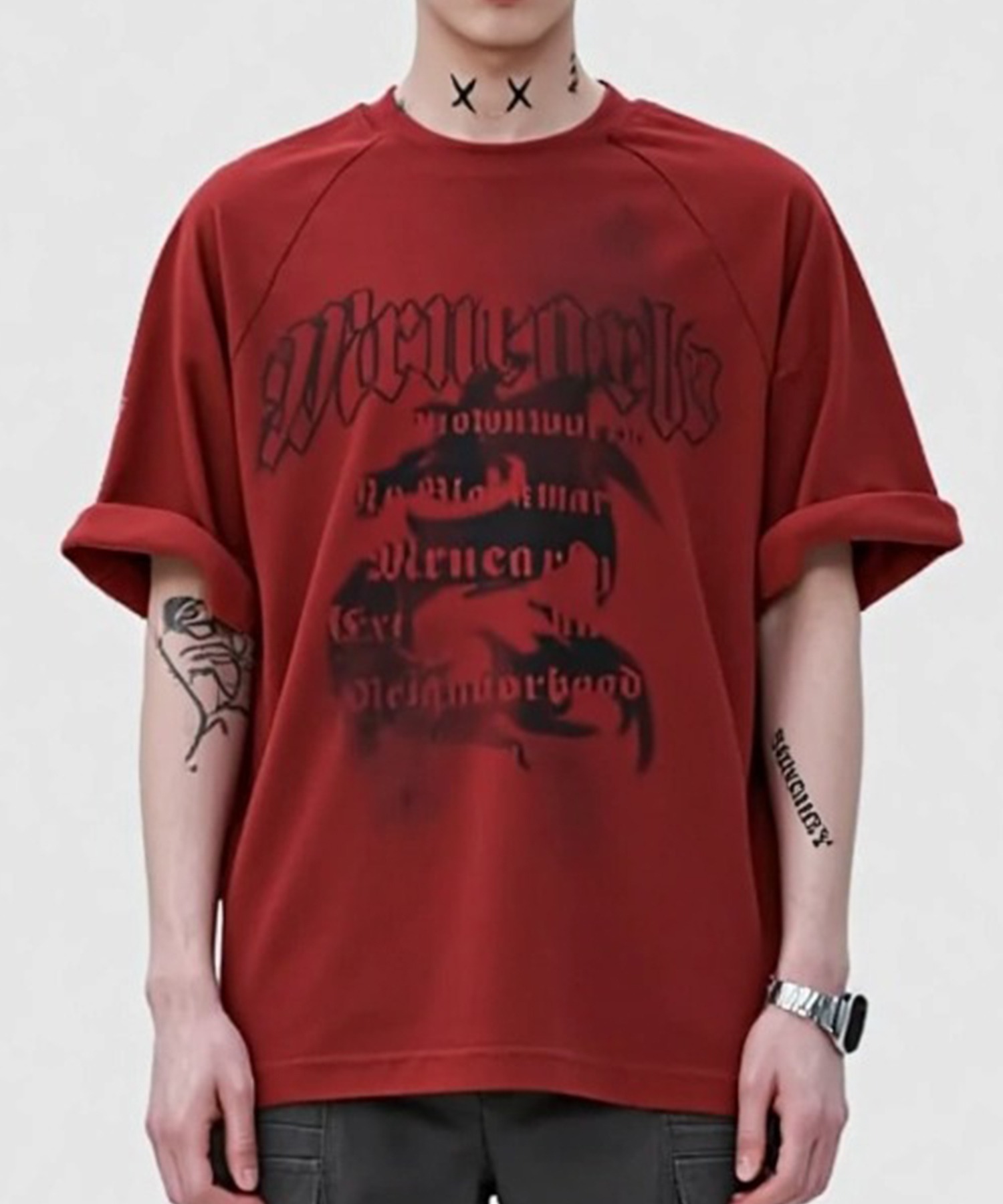 tシャツ A'GEM/9 × .kom 「ARULE/アルール」スプレー＆プリントTシャツ レディース メンズ A'GEM/9 × .kom 『ARULE/アルール』スプレー＆プリントTシャツ