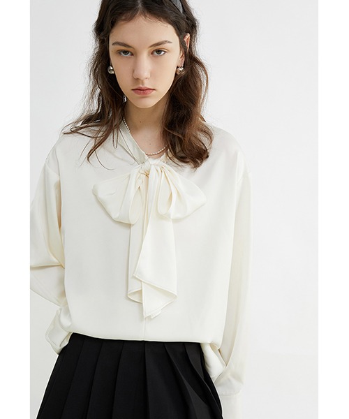 Fano Studios】Bow tie drape blouse FD21S186-ファッション通販サイト 
