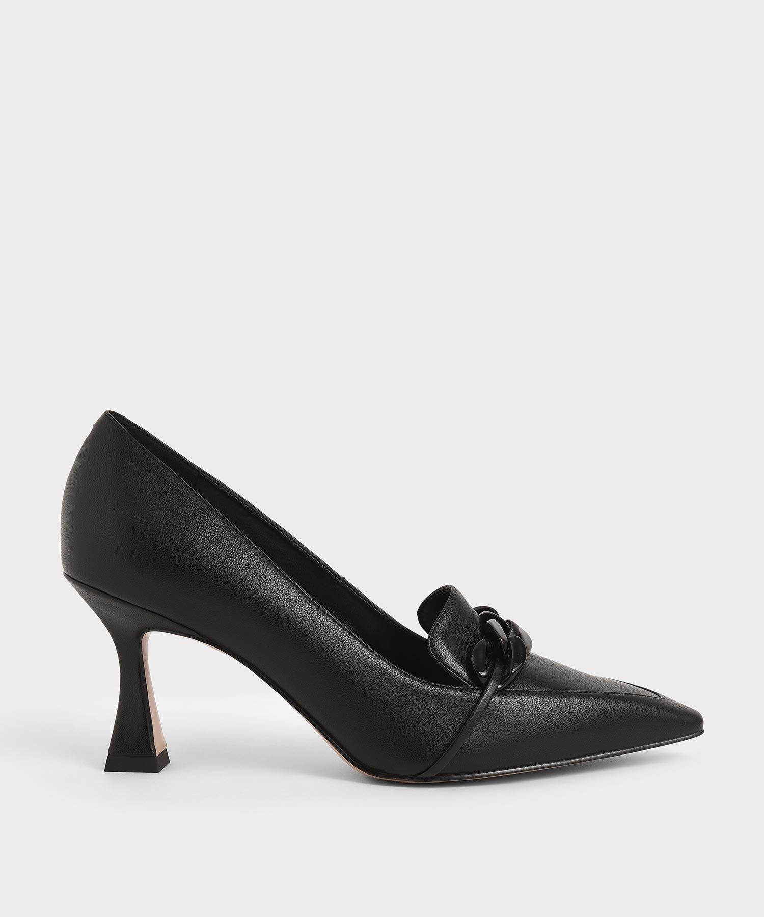 CHARLES KEITHチェーンエンベリッシュド ローファーパンプス SALE 86%OFF Chain-Embellished お歳暮 Pumps Loafer