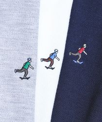”ワンポイント刺繍シリーズ”スケーター刺繍リラックスポロシャツ