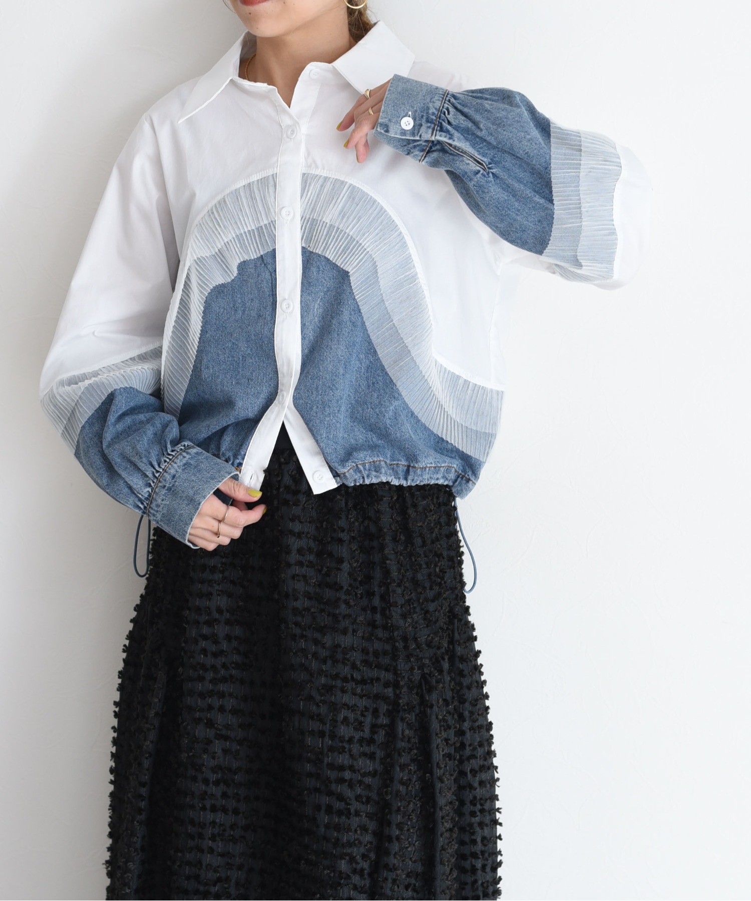 デニムMIXドロストシャツ Eimee Law│Eimee Law & LHELBIE 公式