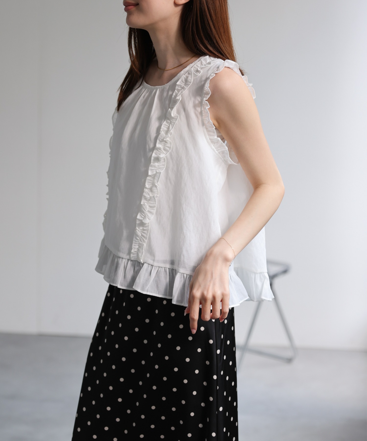 model：162cm 着用サイズ：F