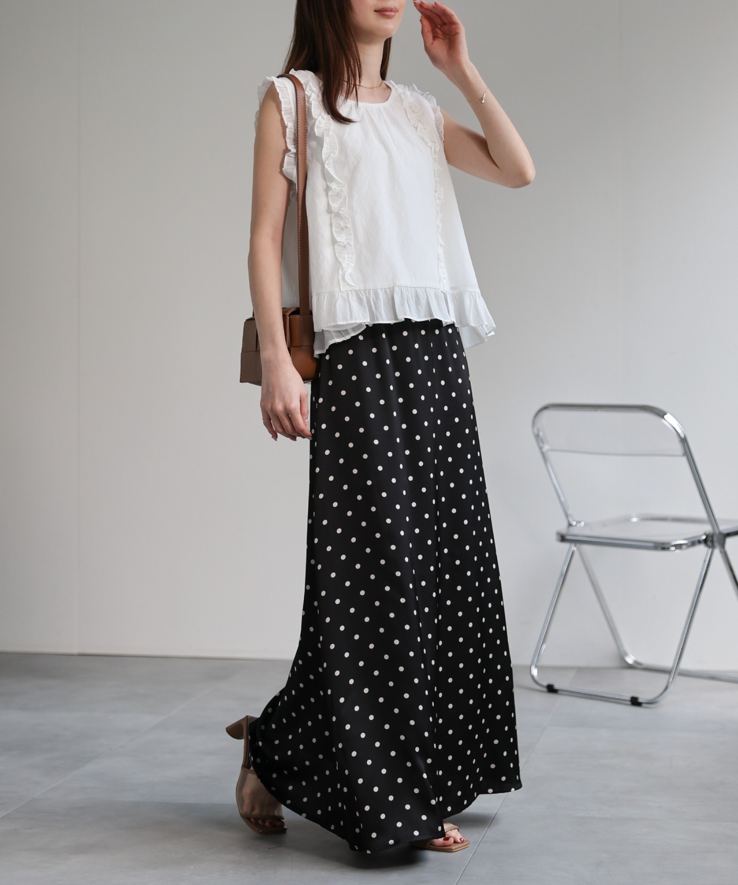 model：162cm 着用サイズ：F