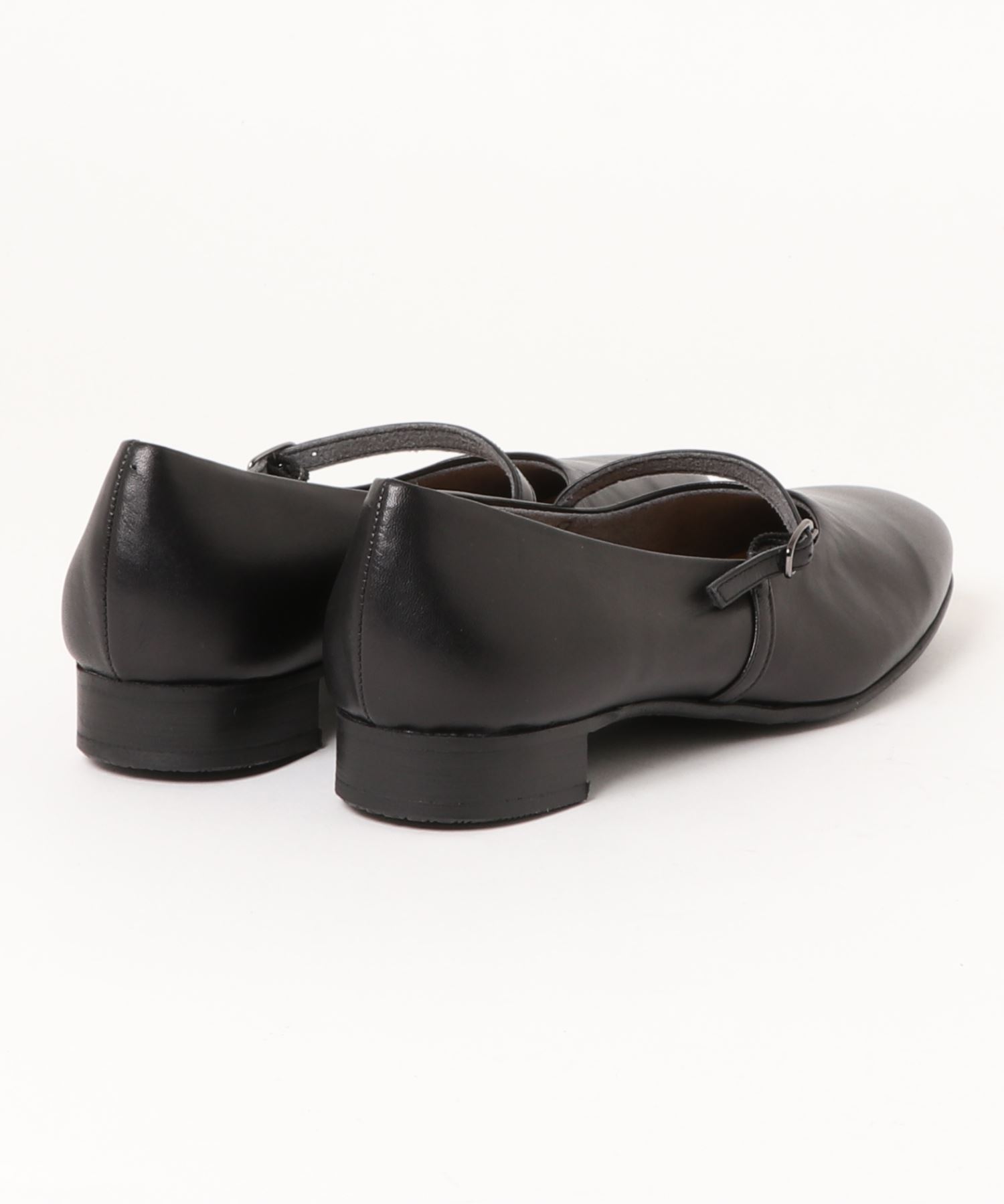 日本製／本革】 ストラップ メリージェーン パンプス blanc/bleu