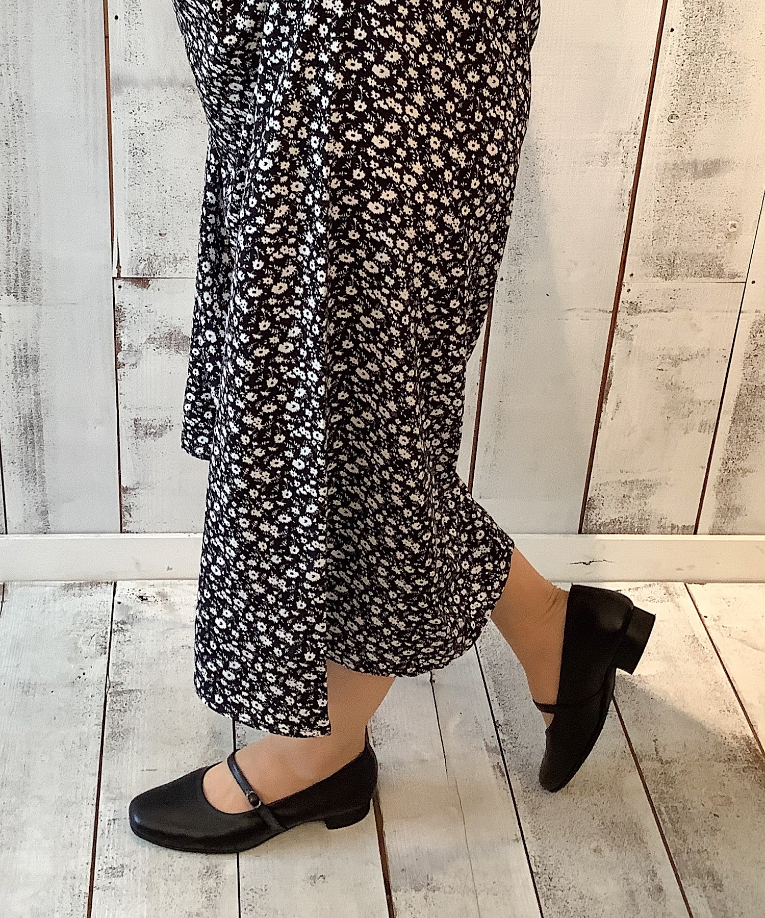 日本製／本革】 ストラップ メリージェーン パンプス blanc/bleu