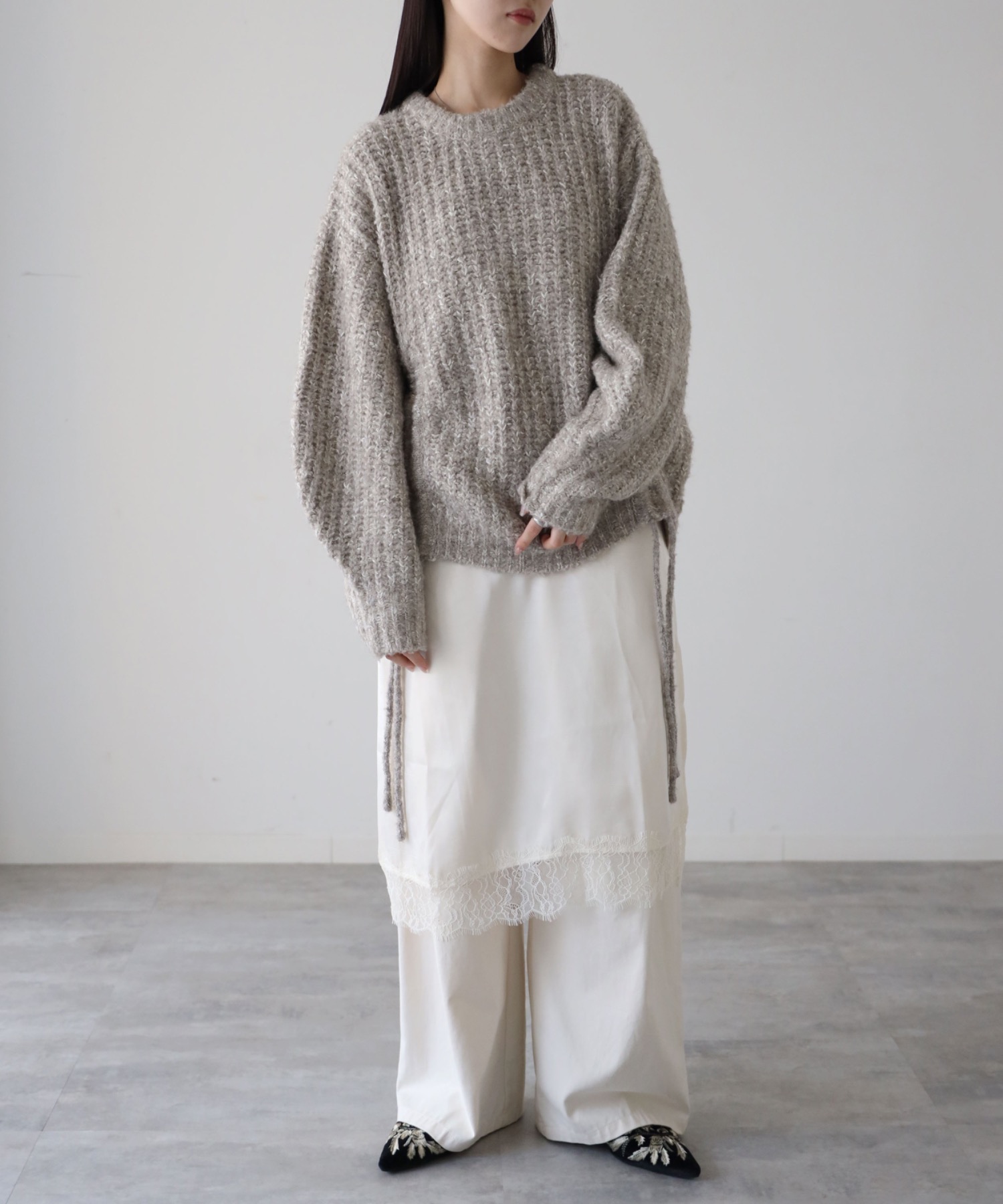 model：164cm. 着用サイズ：FREE