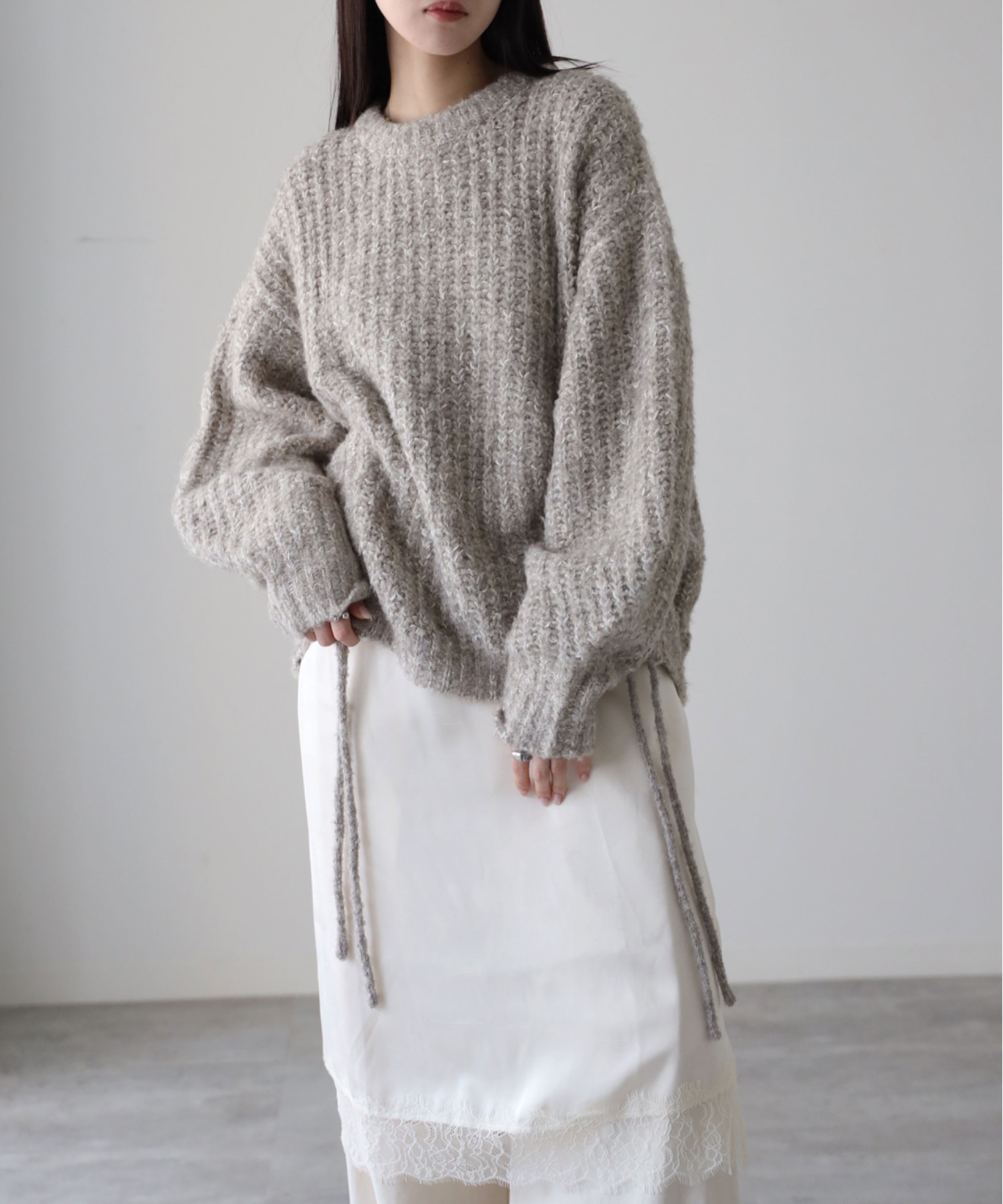 model：164cm. 着用サイズ：FREE