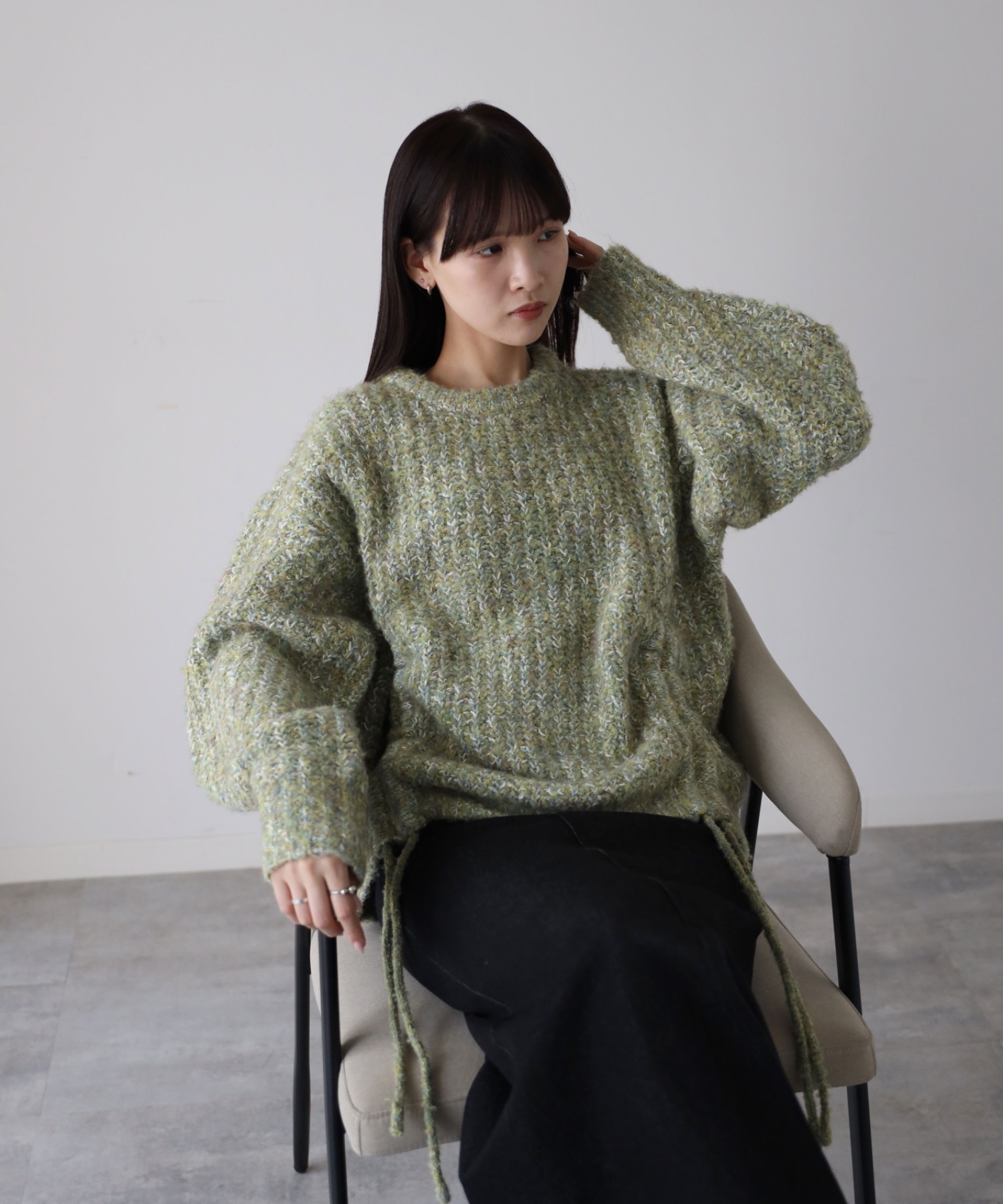 model：164cm. 着用サイズ：FREE