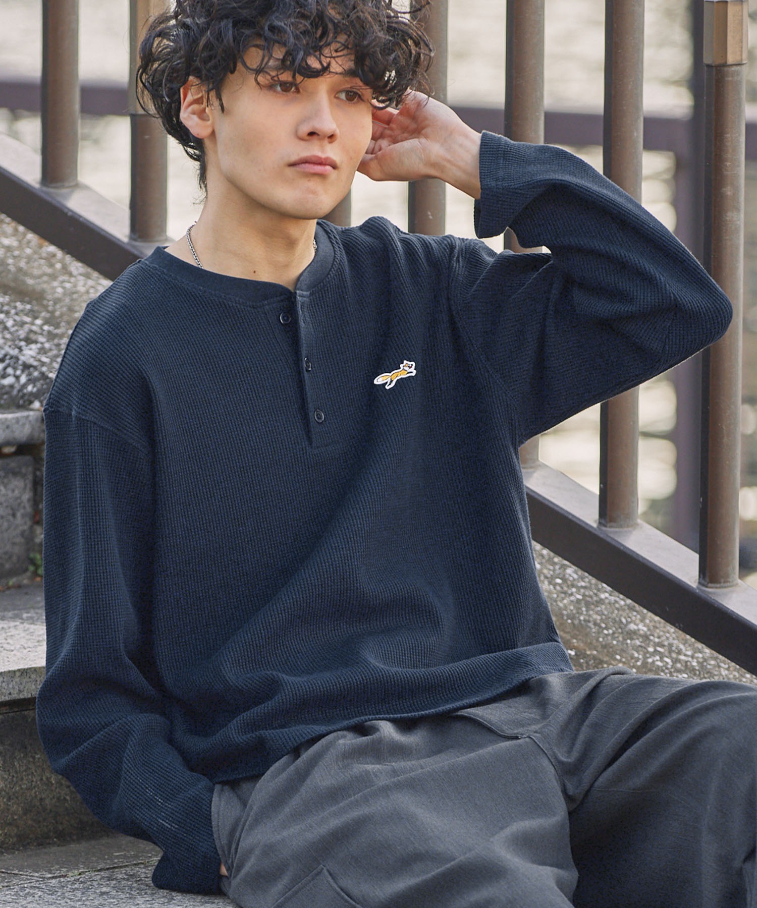 PENNEYS/ぺニーズ 別注 THE FOX ロゴ ワンポイント刺繍 オーバーサイズ