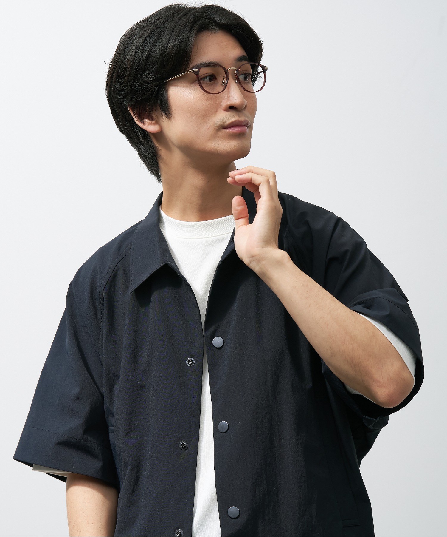 ボストン型 メガネ｜コンビネーションフレーム｜プラスチック