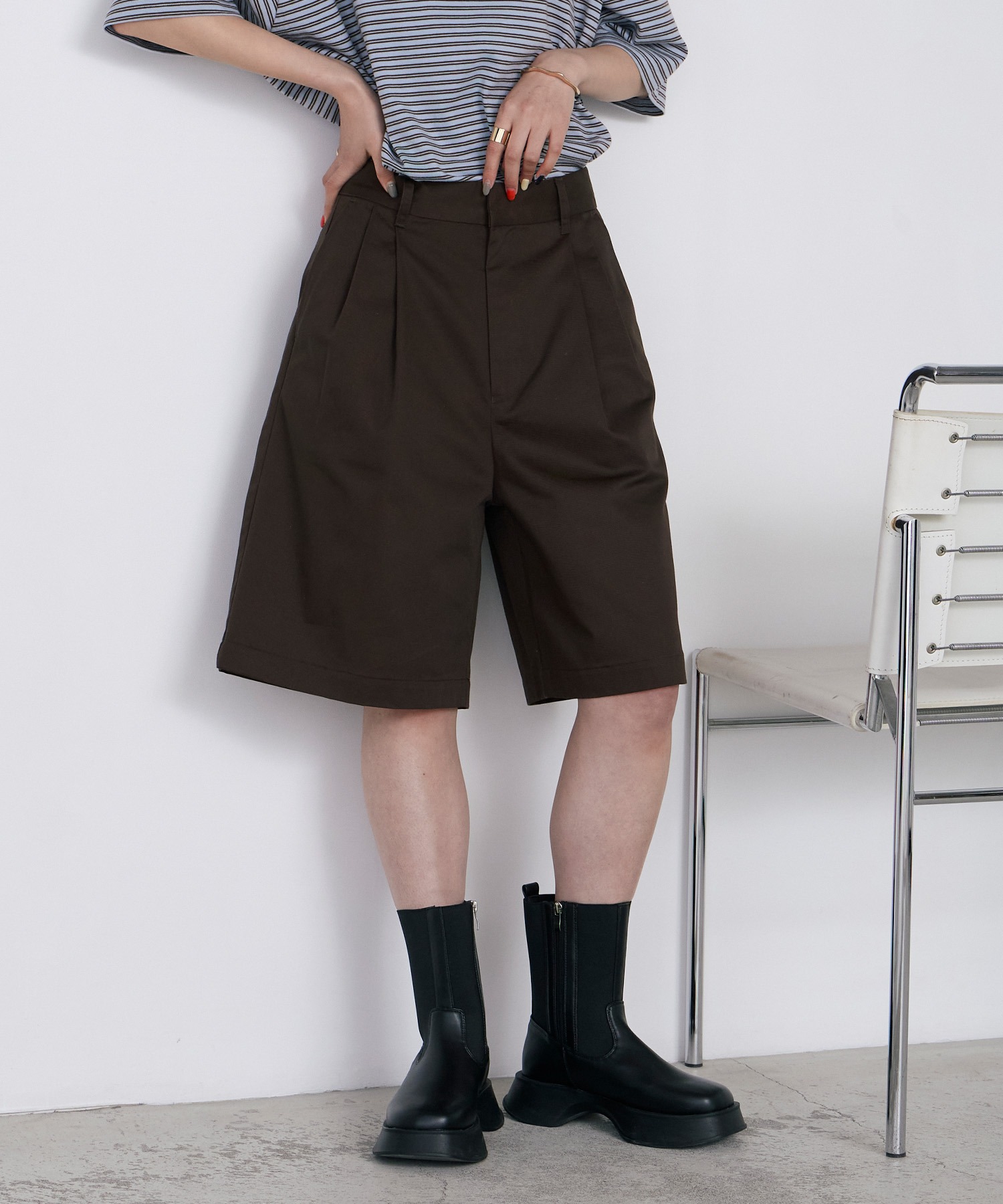 forksy.】チノ2タックセンタープレスショートパンツ/107 forksy.│MONO