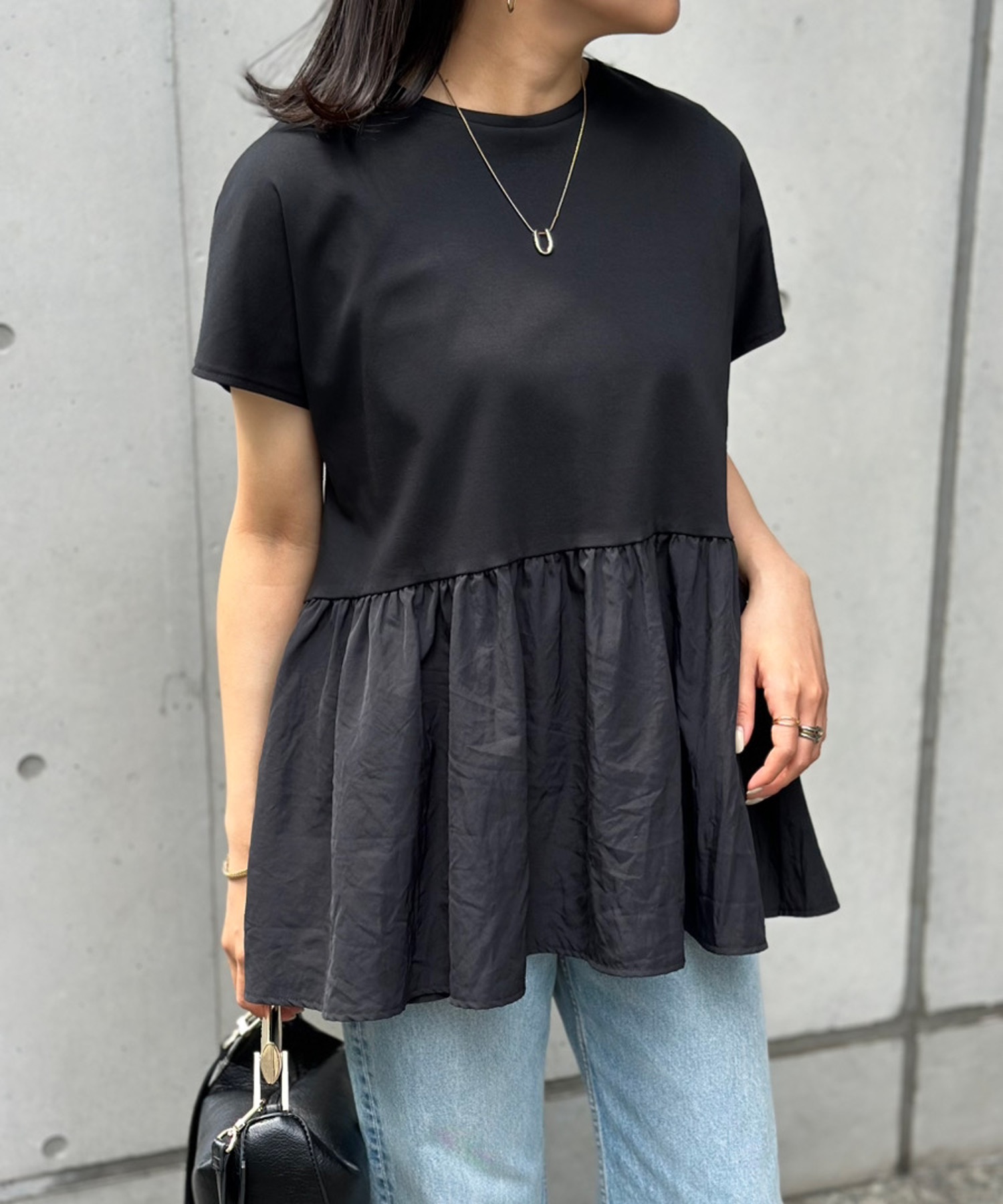 tシャツ バックジップドッキングペプラムプルオーバー レディース バックジップドッキングペプラムプルオーバー Emma Taylor