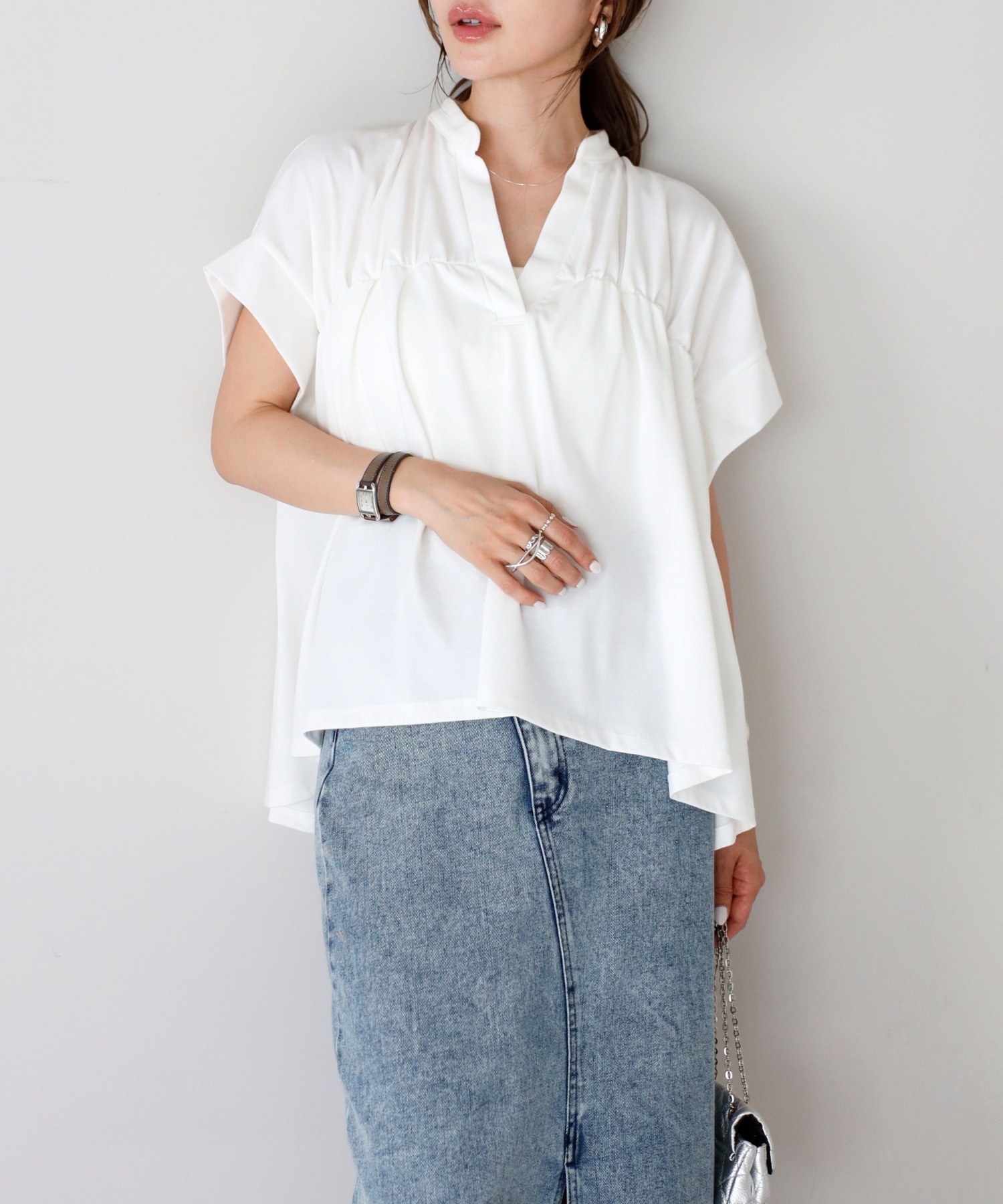 model：H165 着用サイズ：FREE