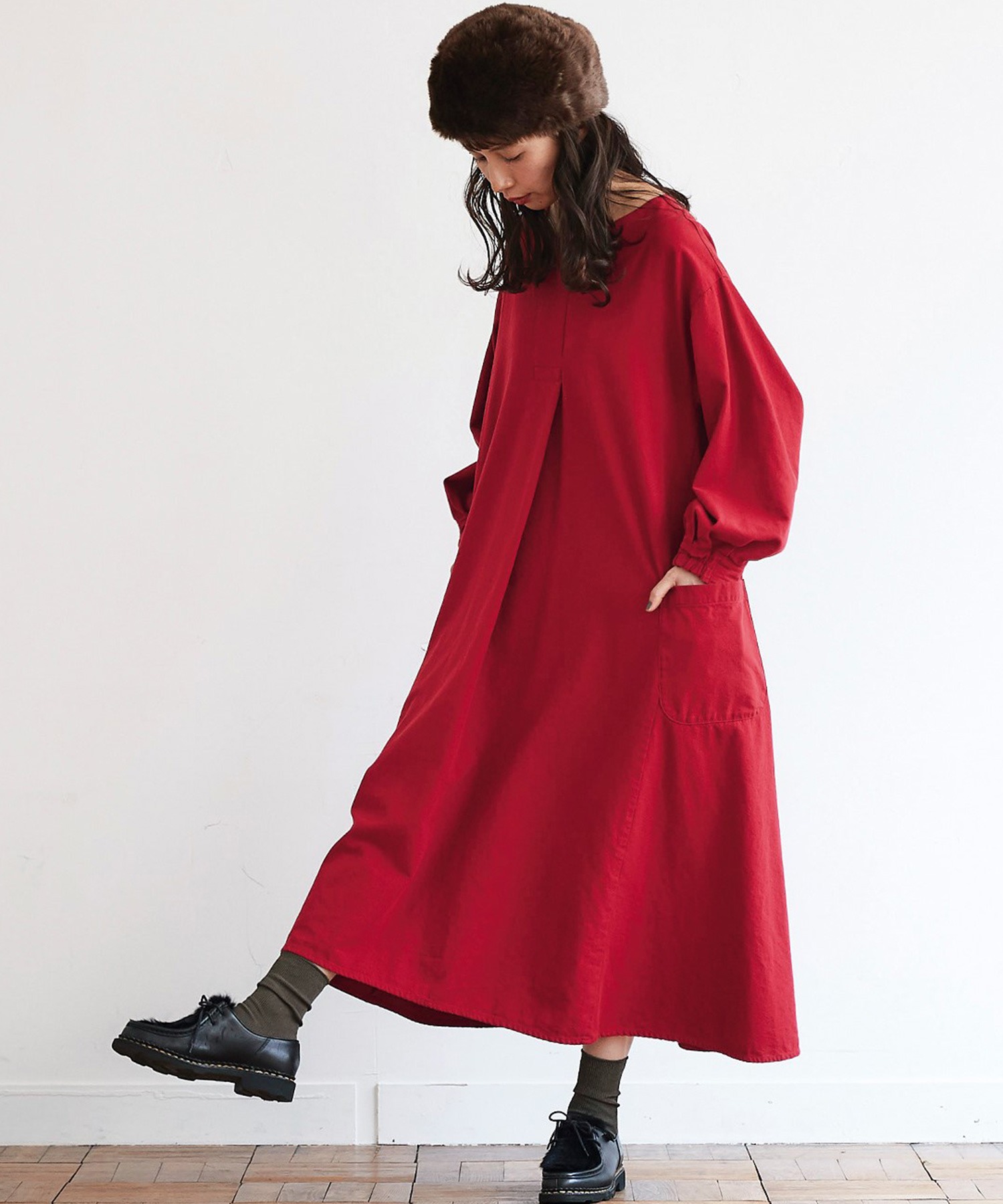 サニークラウズ 新色追加 ｋａｚｕｍｉの赤いワンピース レディース