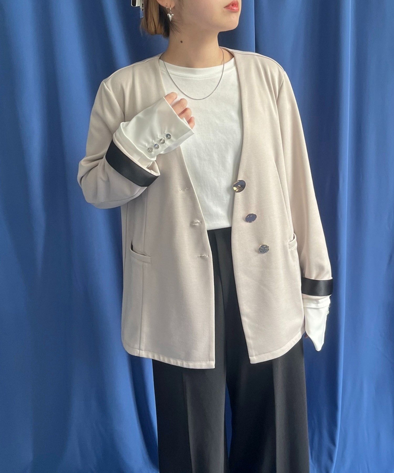 エイミーロウ ノーカラージャケット Eimee Law（エイミーロウ）の「テントライン セレモニーJK