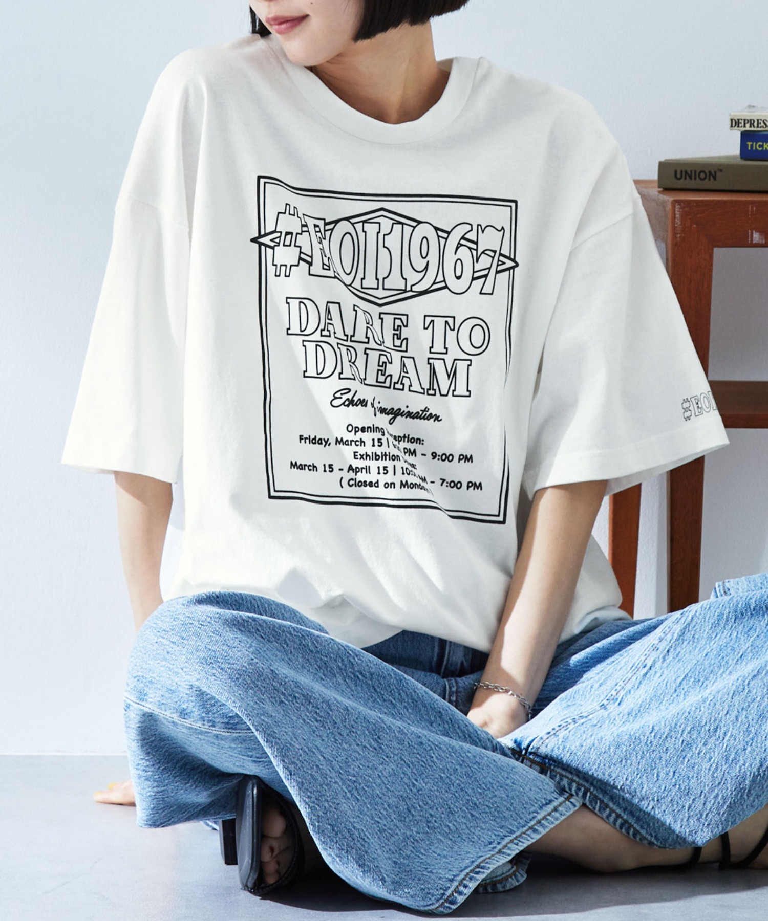 2WAYリバーシブル ポスターデザイングラフィック半袖Tシャツ MONO-MART