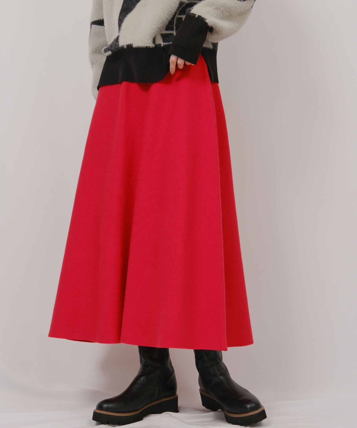 ミラノリブ編みフレアスカート Palm Riche│Eimee Law & LHELBIE 公式