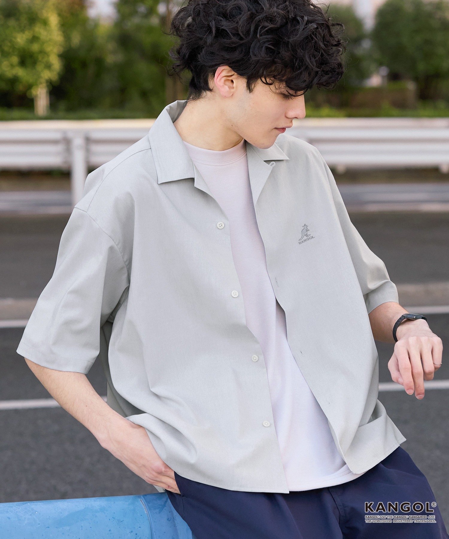 KANGOL/カンゴール 別注 リネンライク ワンポイントロゴ刺繍 オープン