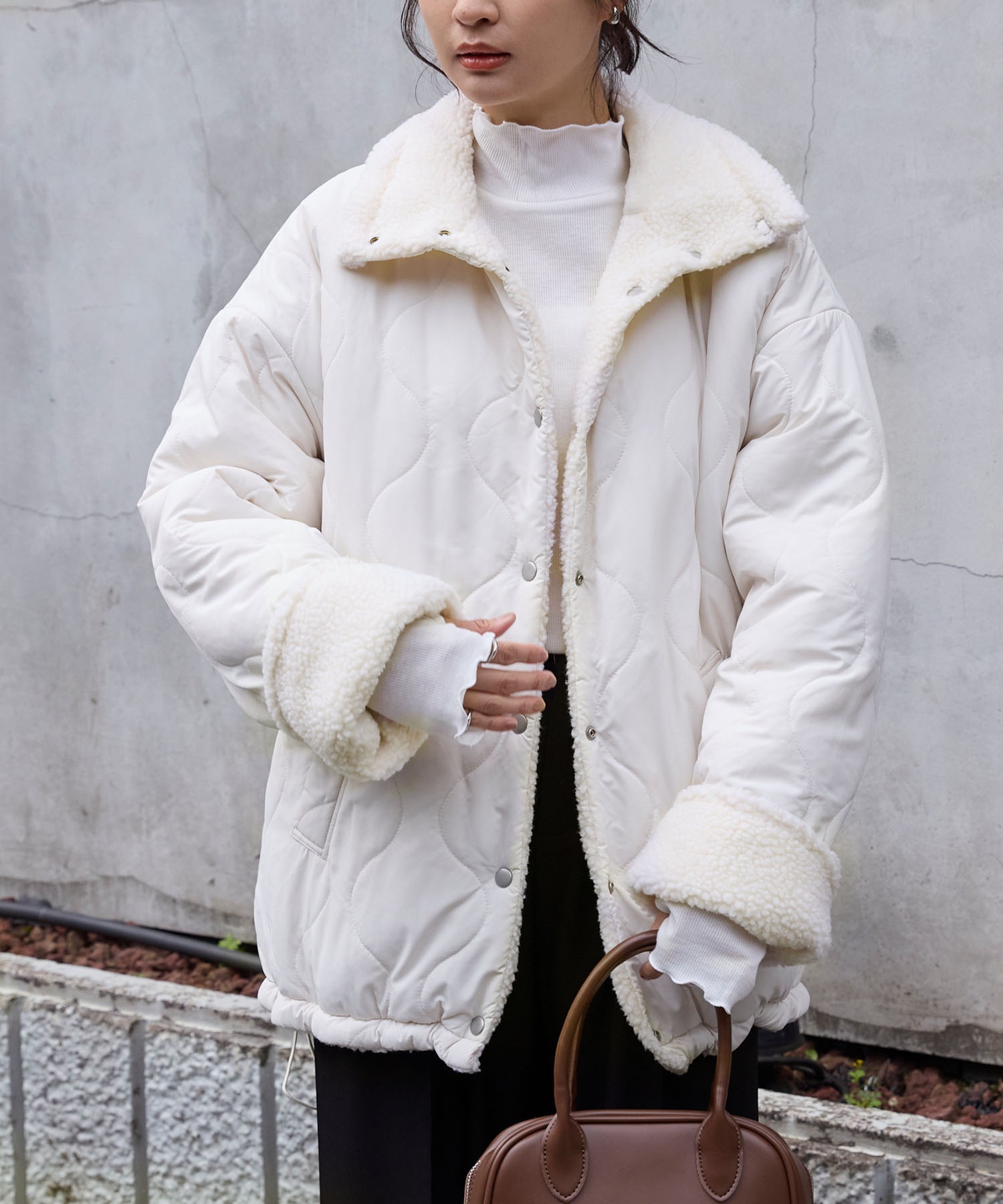 2WAY リバーシブル ボア×キルティング中綿ジャケット MONO-MART│MONO