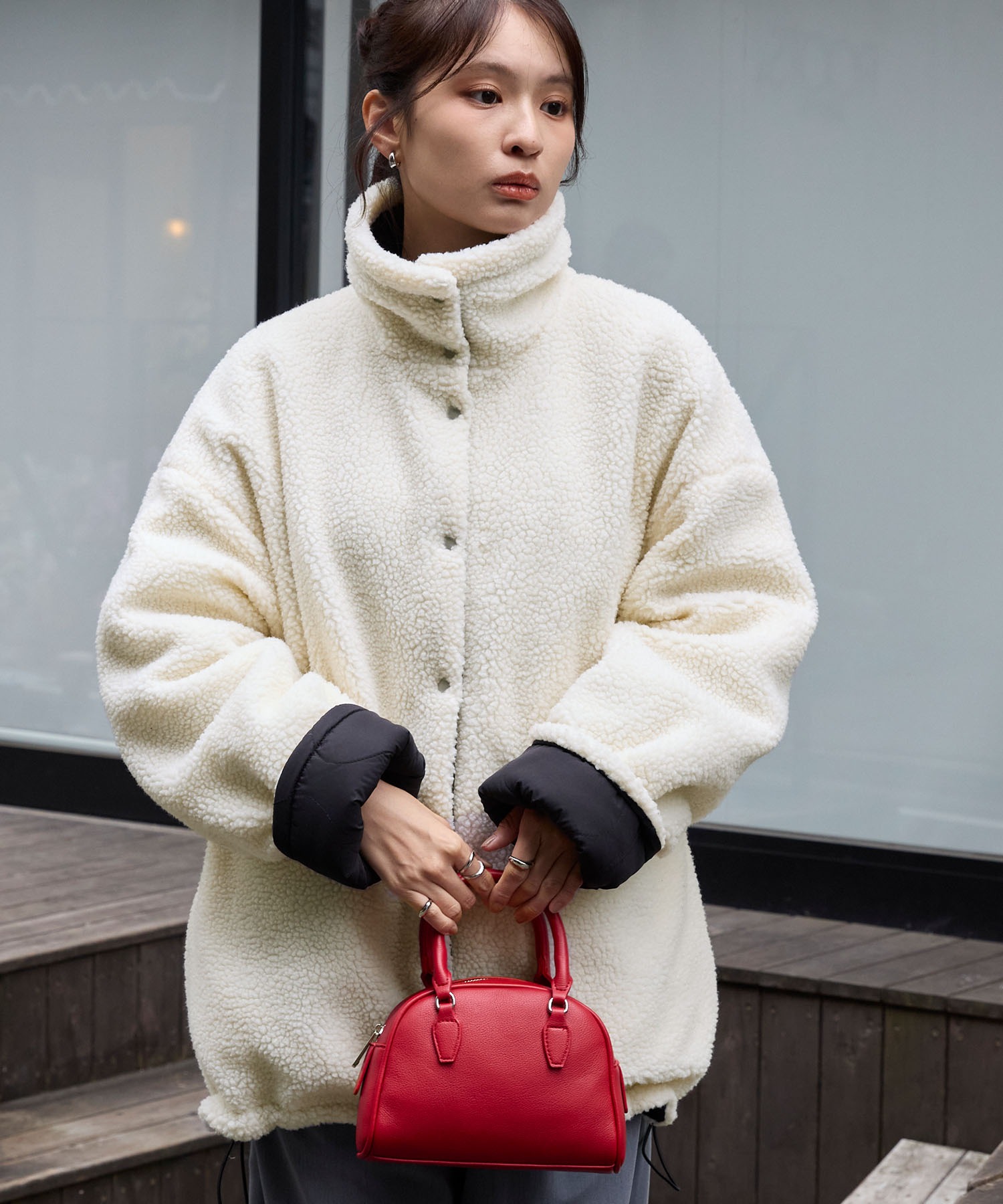 FRAMeWORK リバーシブル ボア キルティング 2WAY ZIP COAT FRAMeWORK