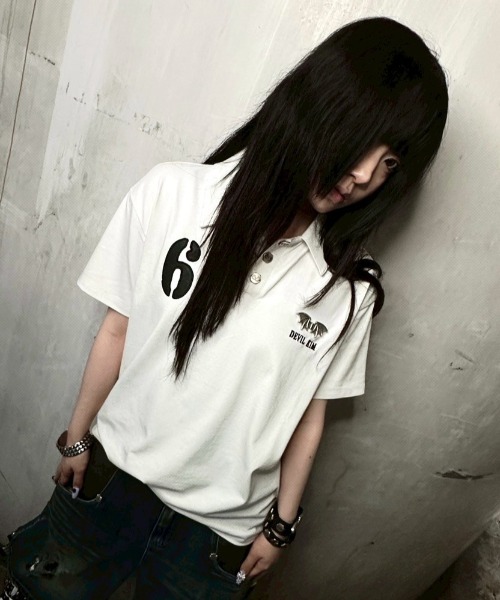 DEVIL KIM NUMBER 6 POLO T‑SHIRT — поло номер 6