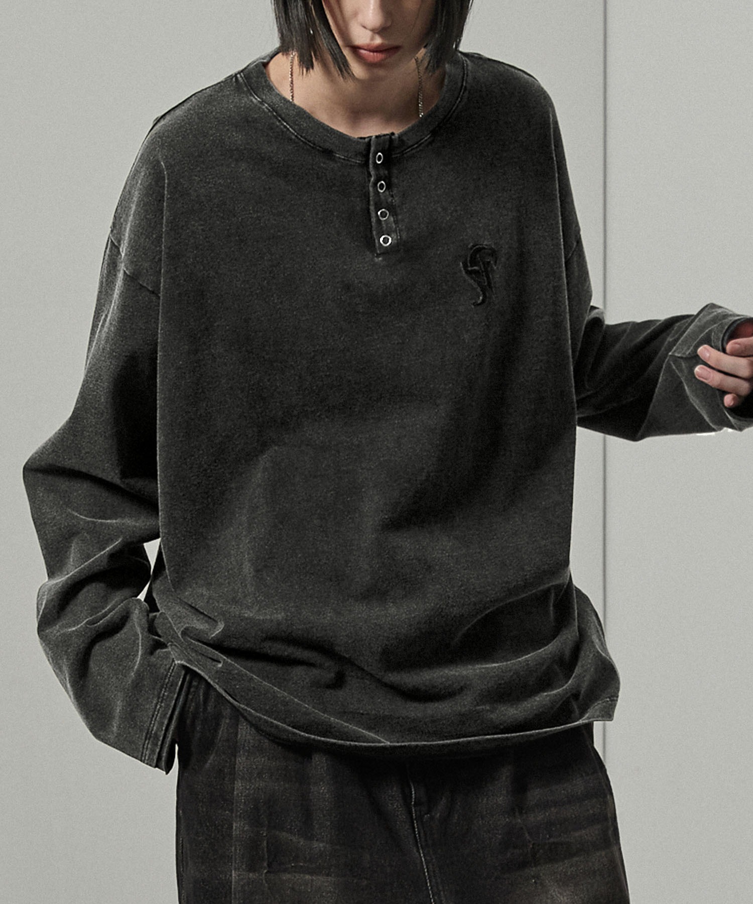 Alfred Alex】ヴィンテージライクパウダーブリーチ加工ワンポイント