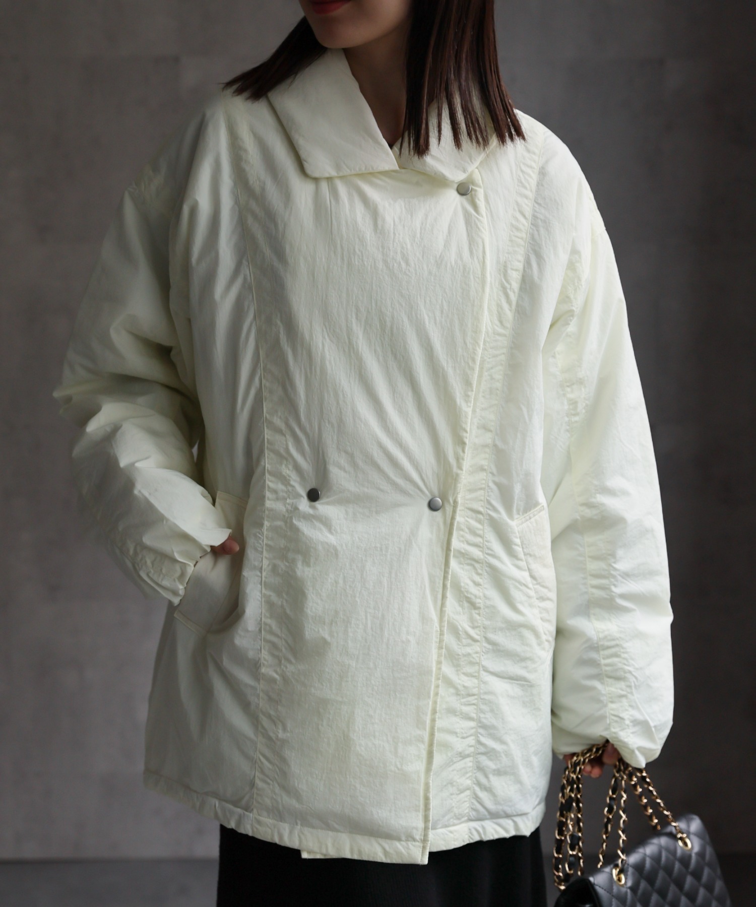 model：162cm　着用サイズ：F