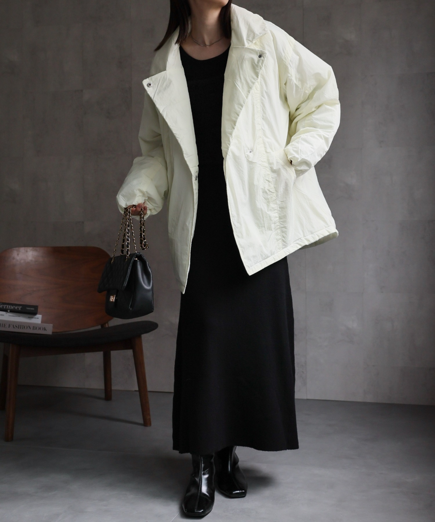 model：162cm　着用サイズ：F