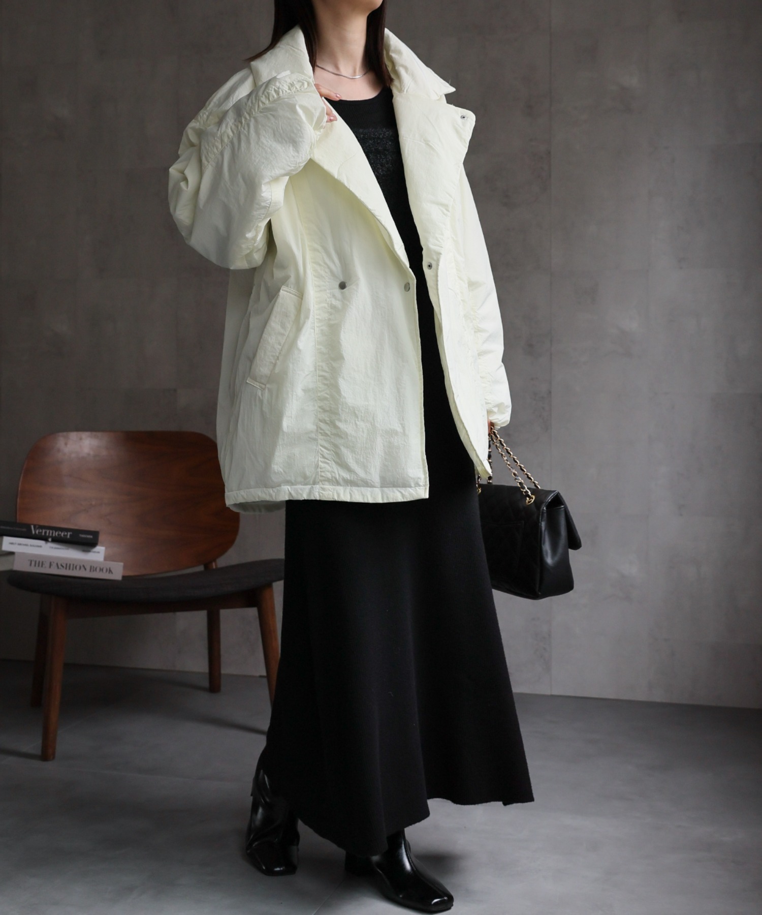 model：162cm　着用サイズ：F