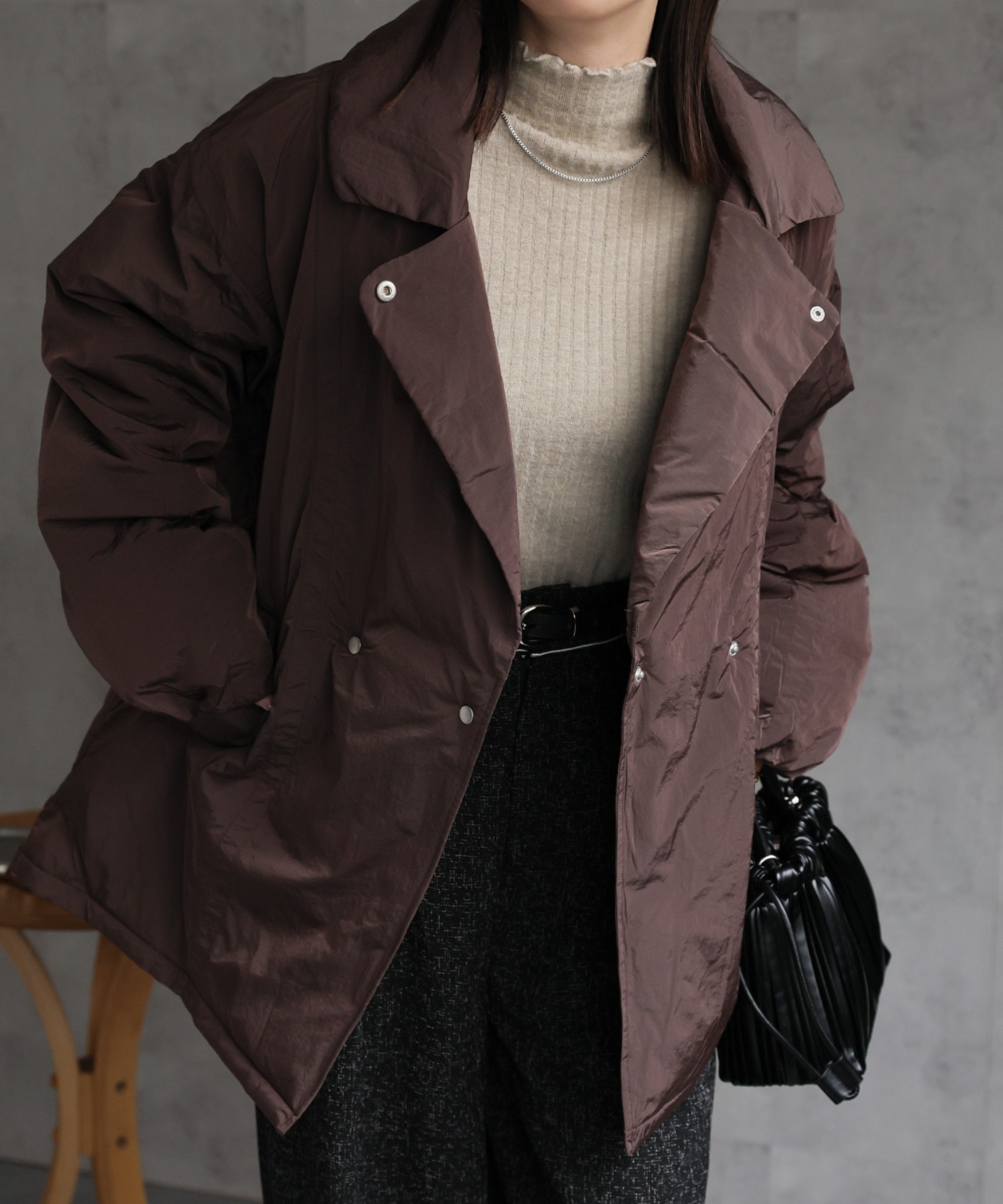 model：162cm　着用サイズ：F