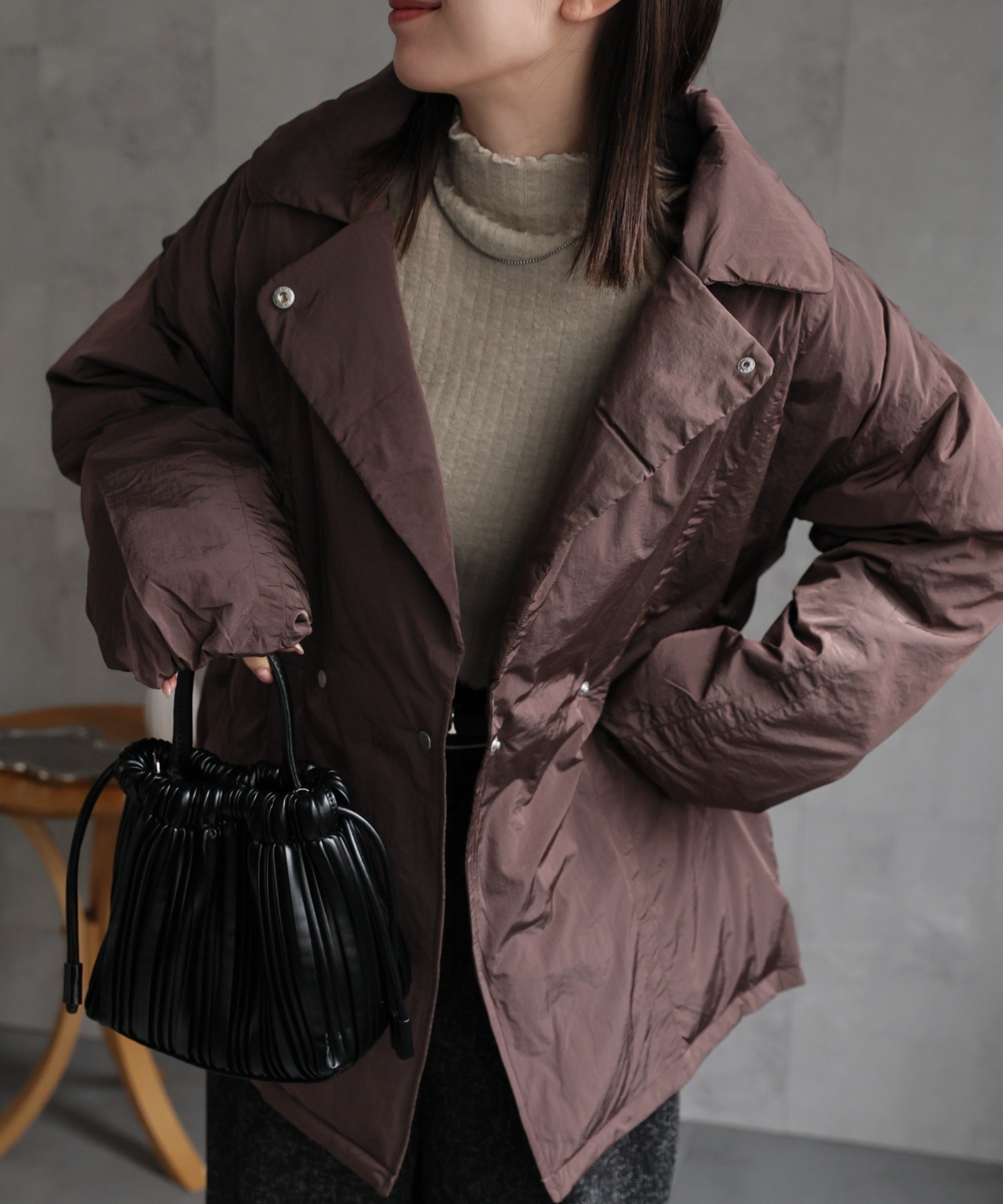 model：162cm　着用サイズ：F