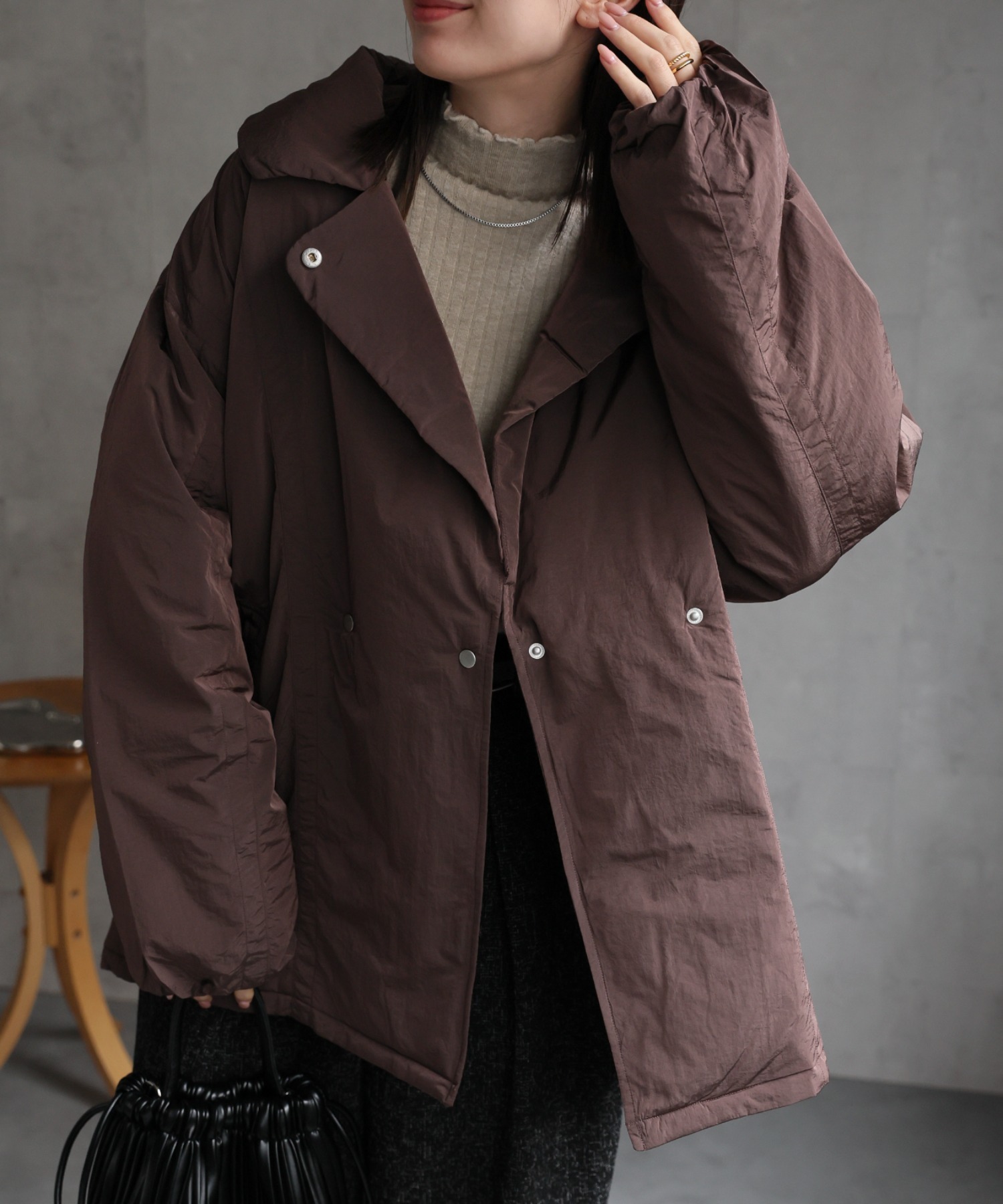 model：162cm　着用サイズ：F