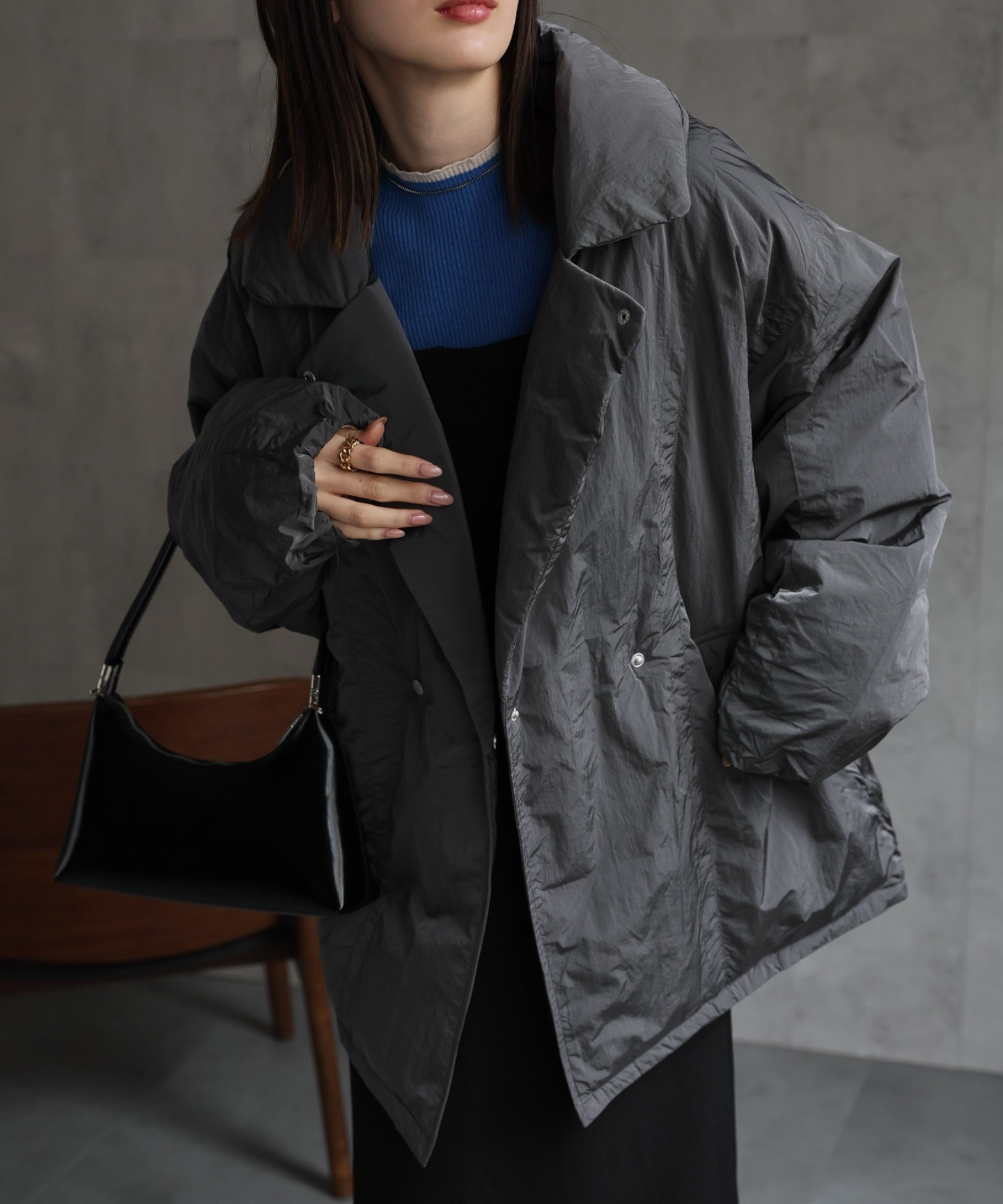 model：162cm　着用サイズ：F