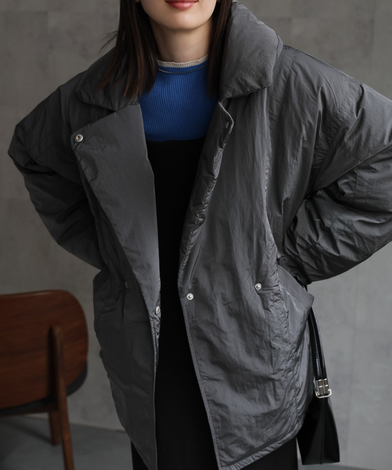 model：162cm　着用サイズ：F