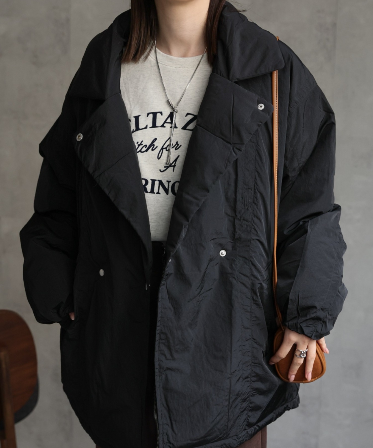 model：162cm　着用サイズ：F