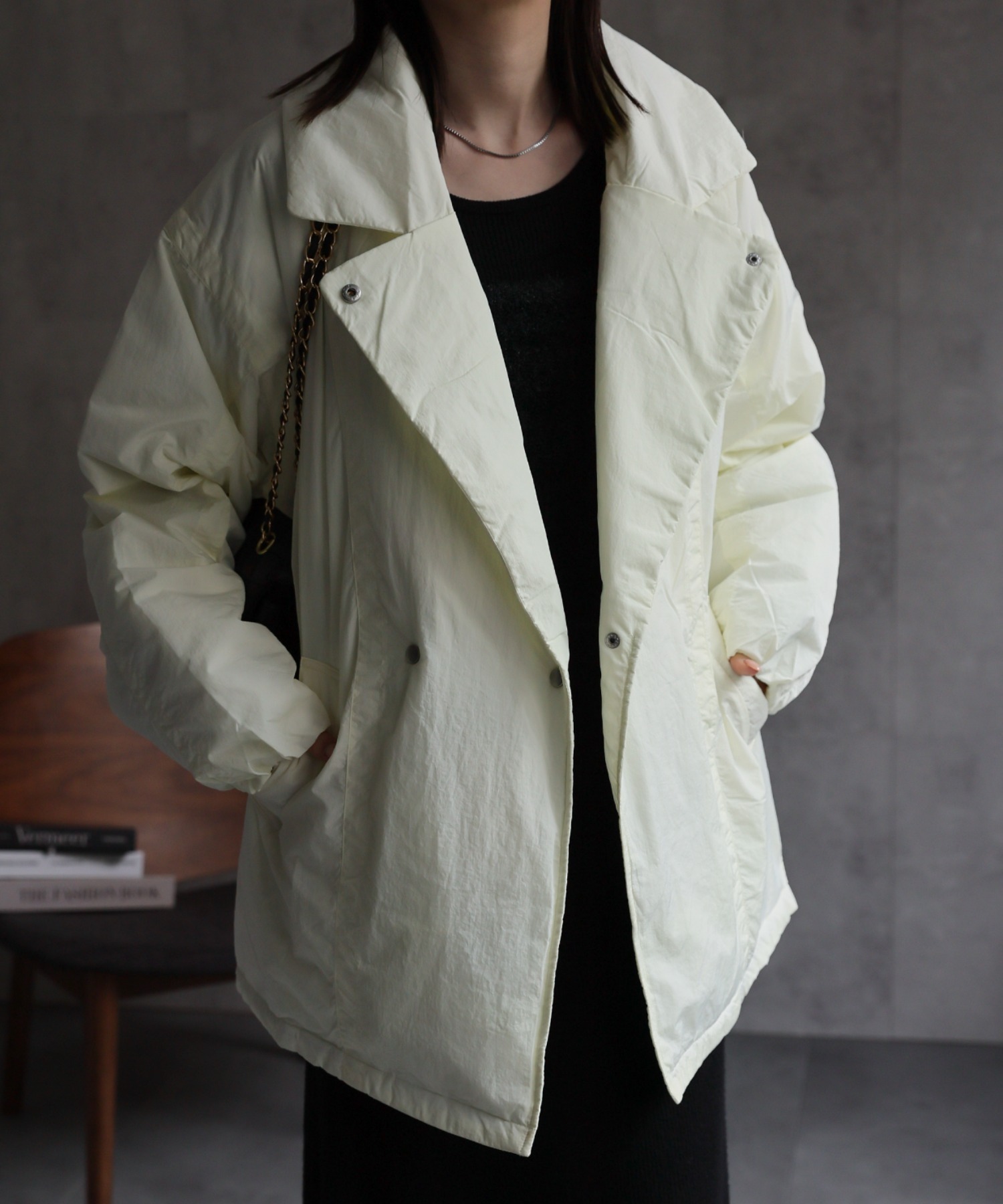 model：162cm　着用サイズ：F