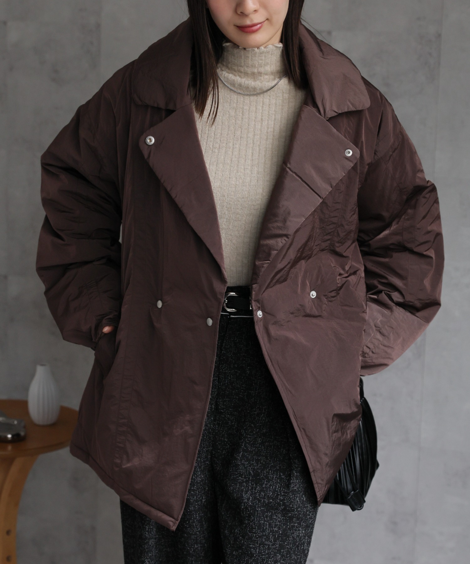 model：162cm　着用サイズ：F